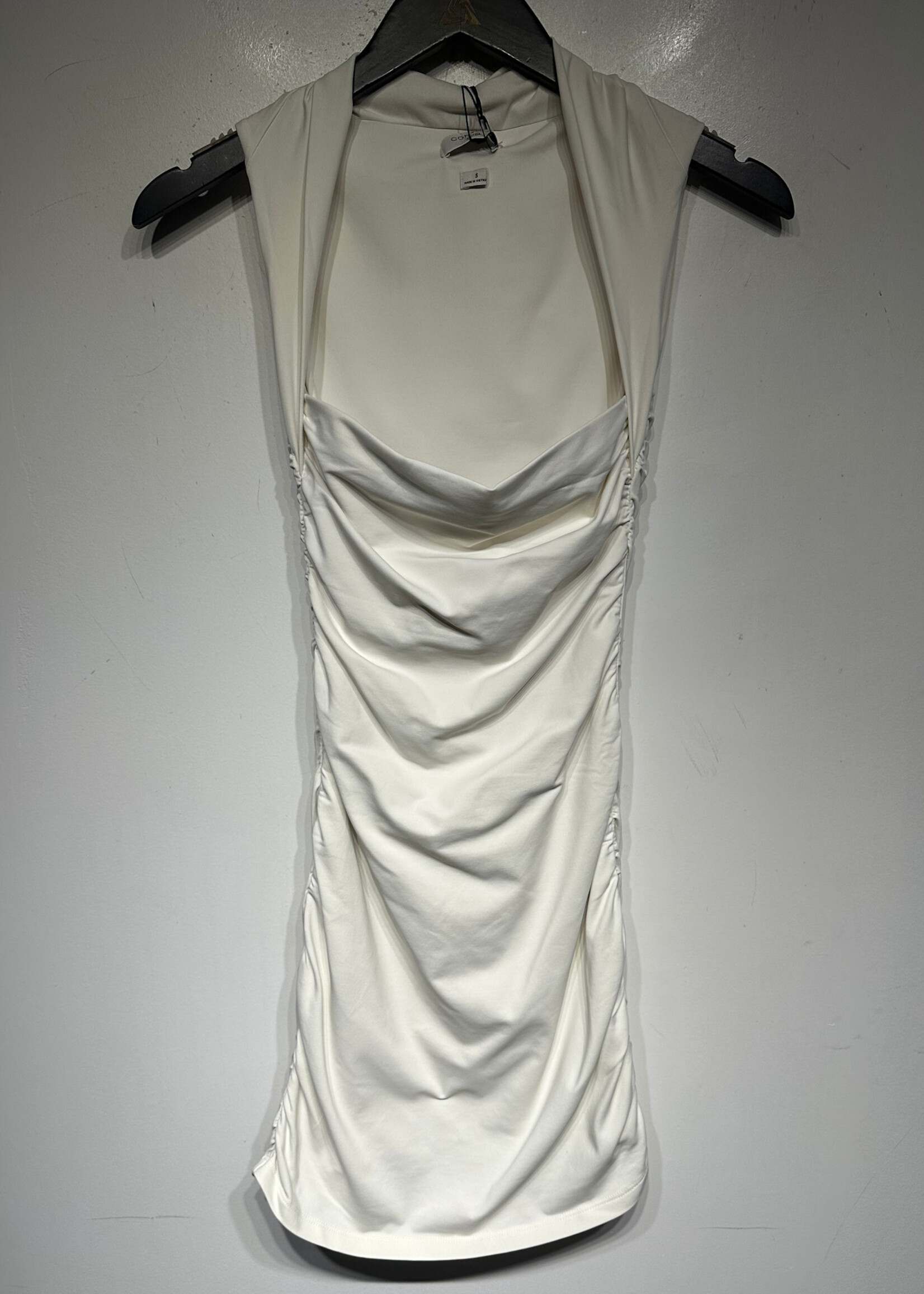 Contour Artizia NWT White Ruched Dress S