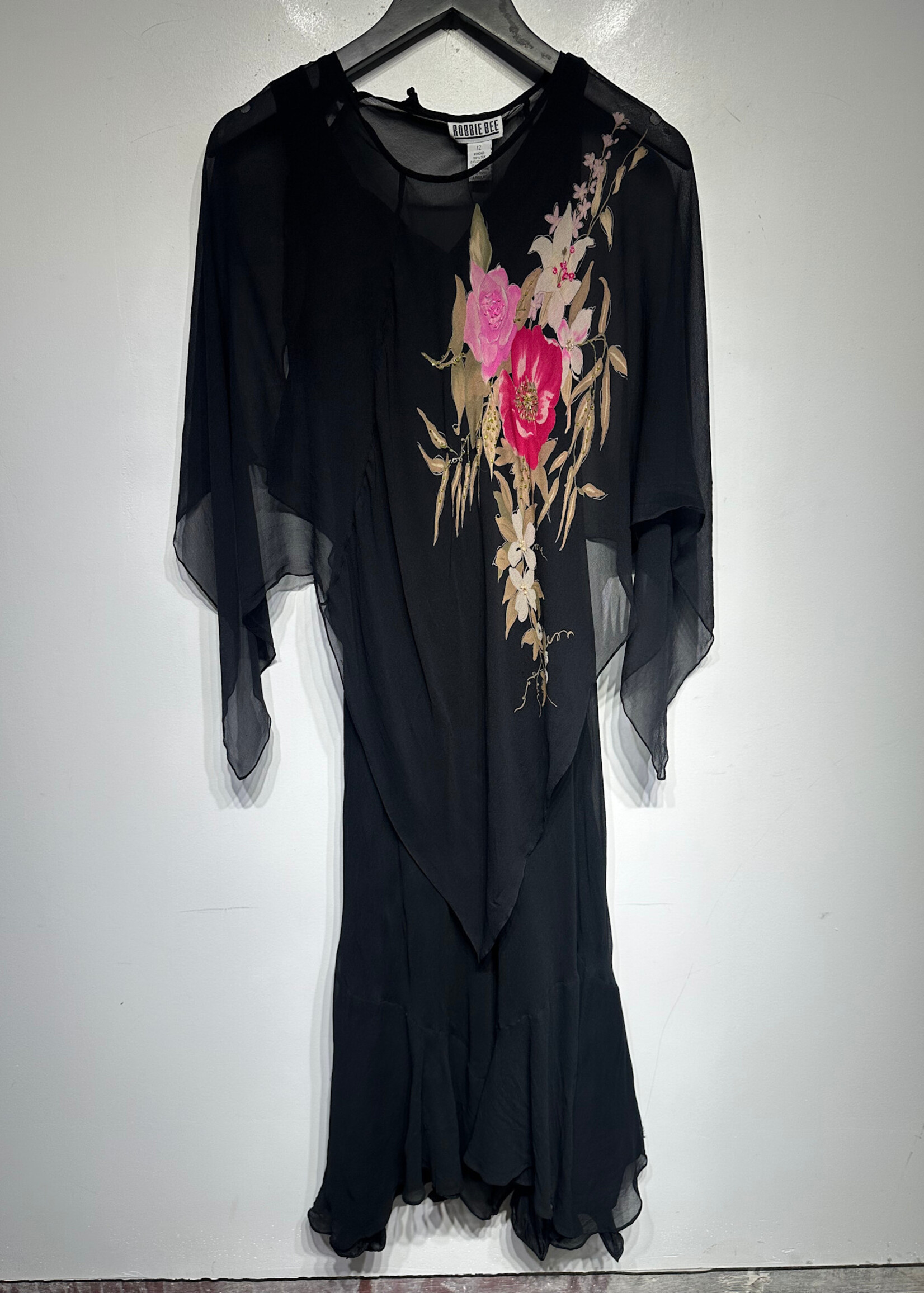 Robbie Bee Floral Shawl Dress Set L