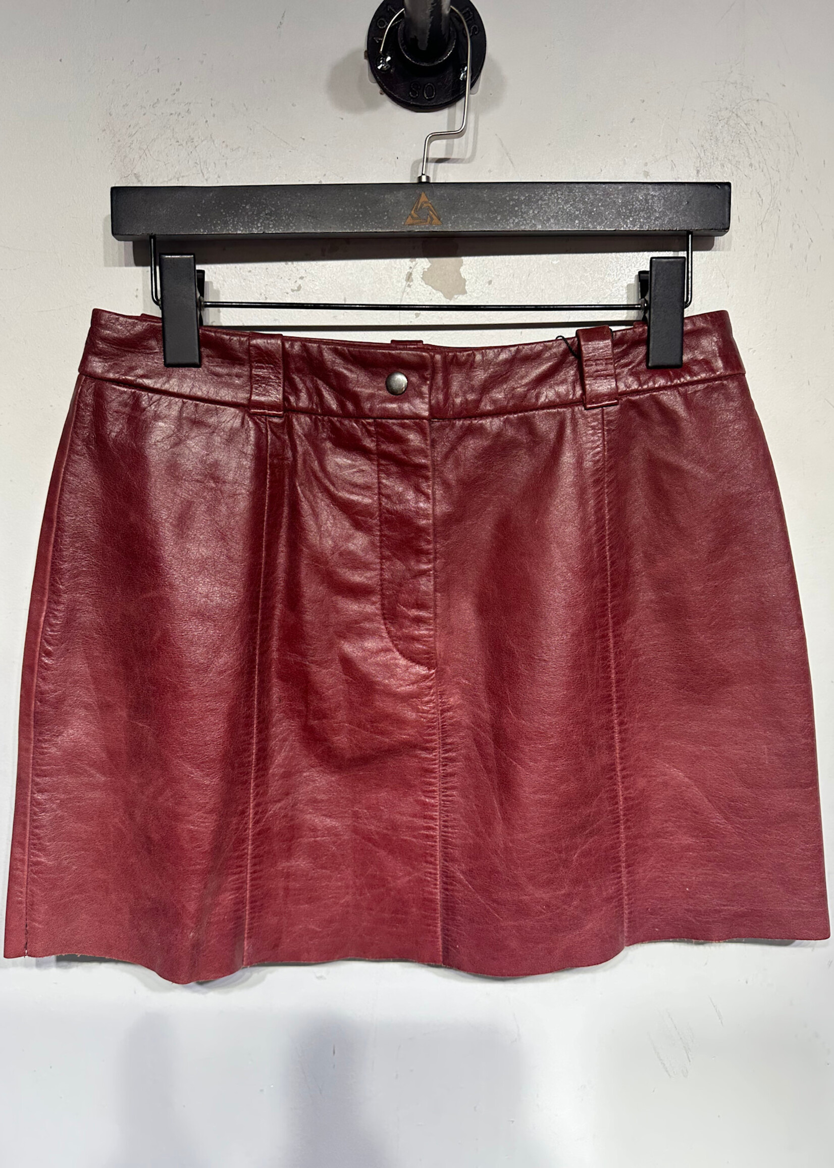 Express Vintage Red Leather Mini Skirt 28
