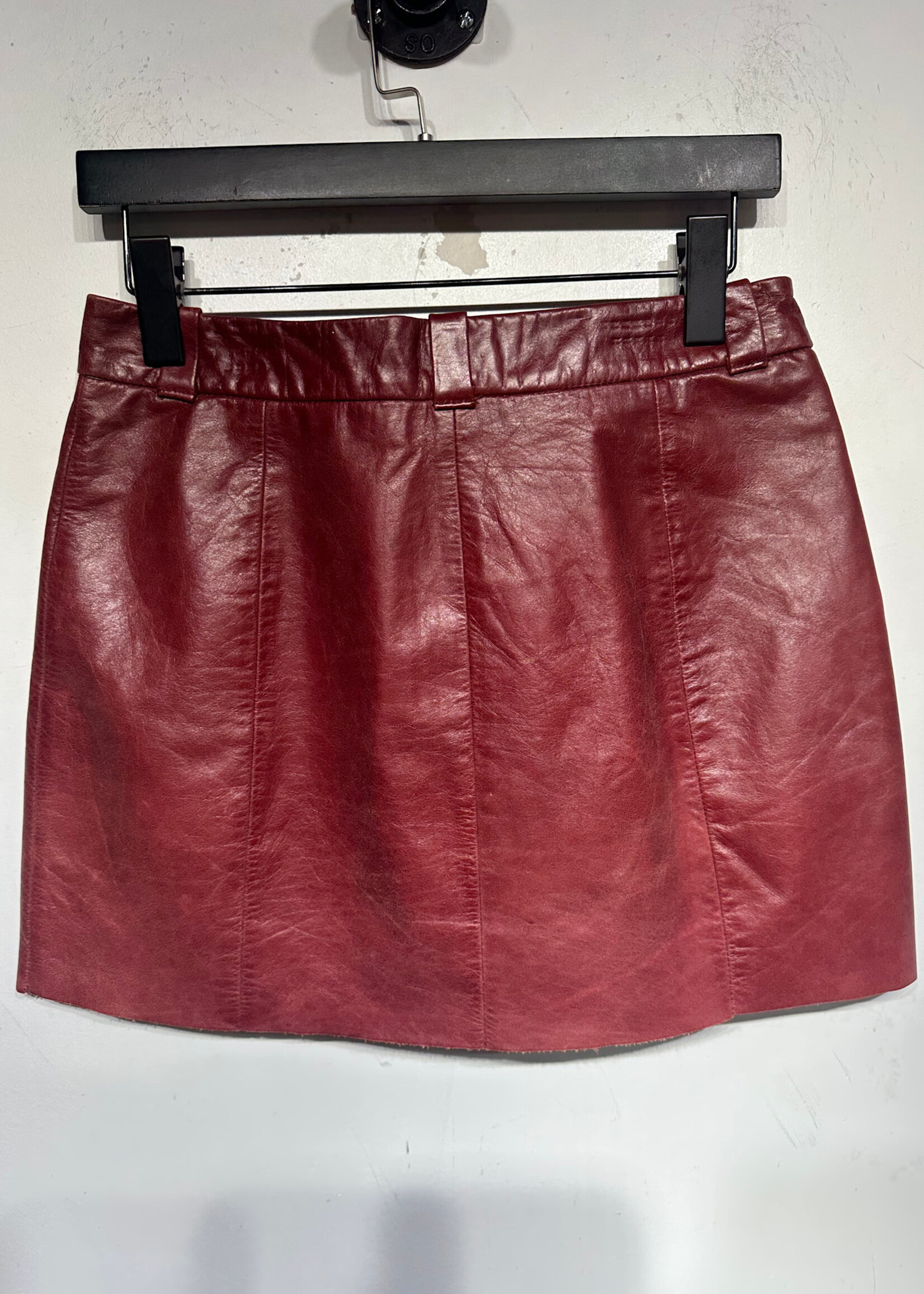 Express Vintage Red Leather Mini Skirt 28
