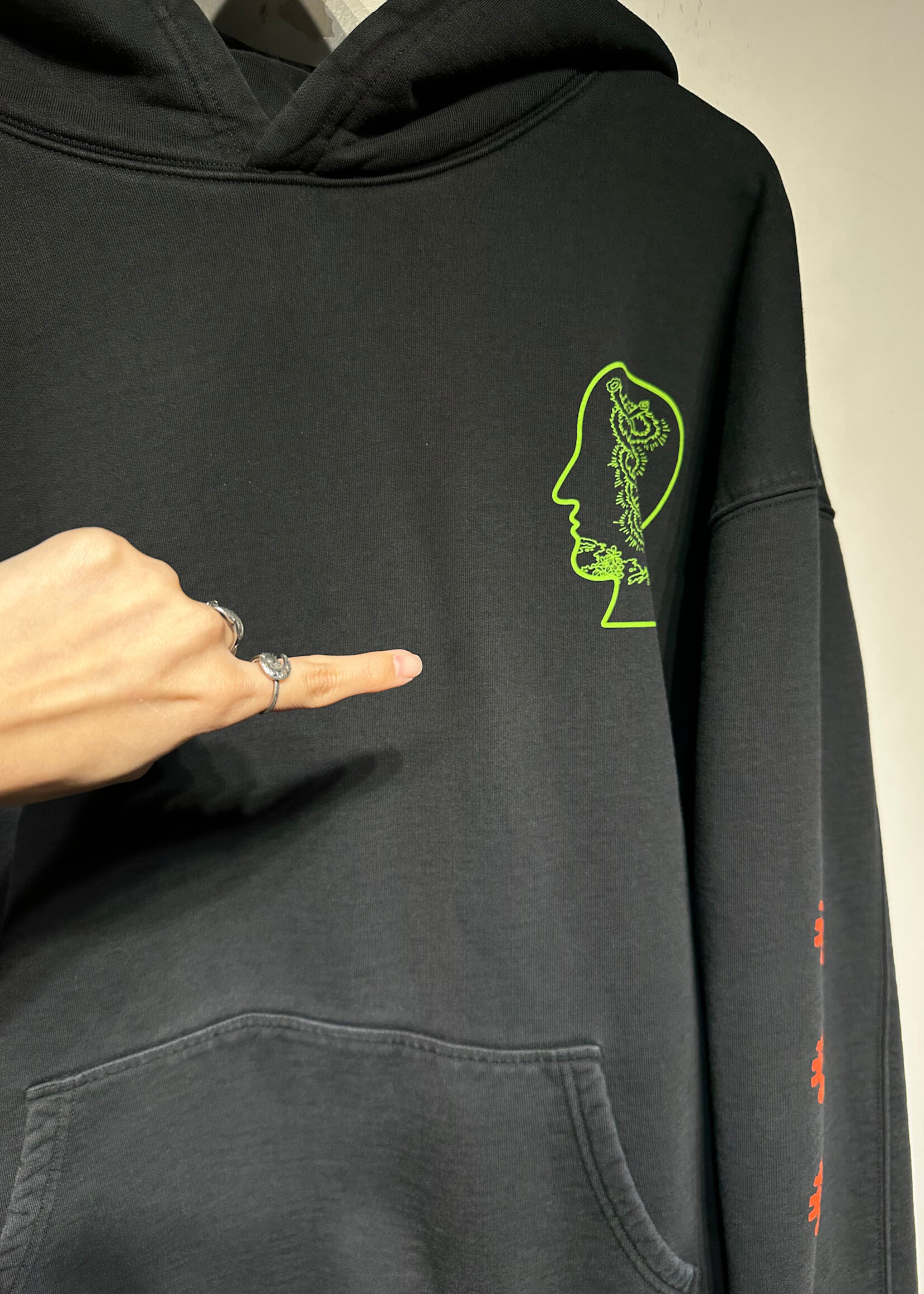 Brain Dead Black Snake Sleeve Hoodie XXL