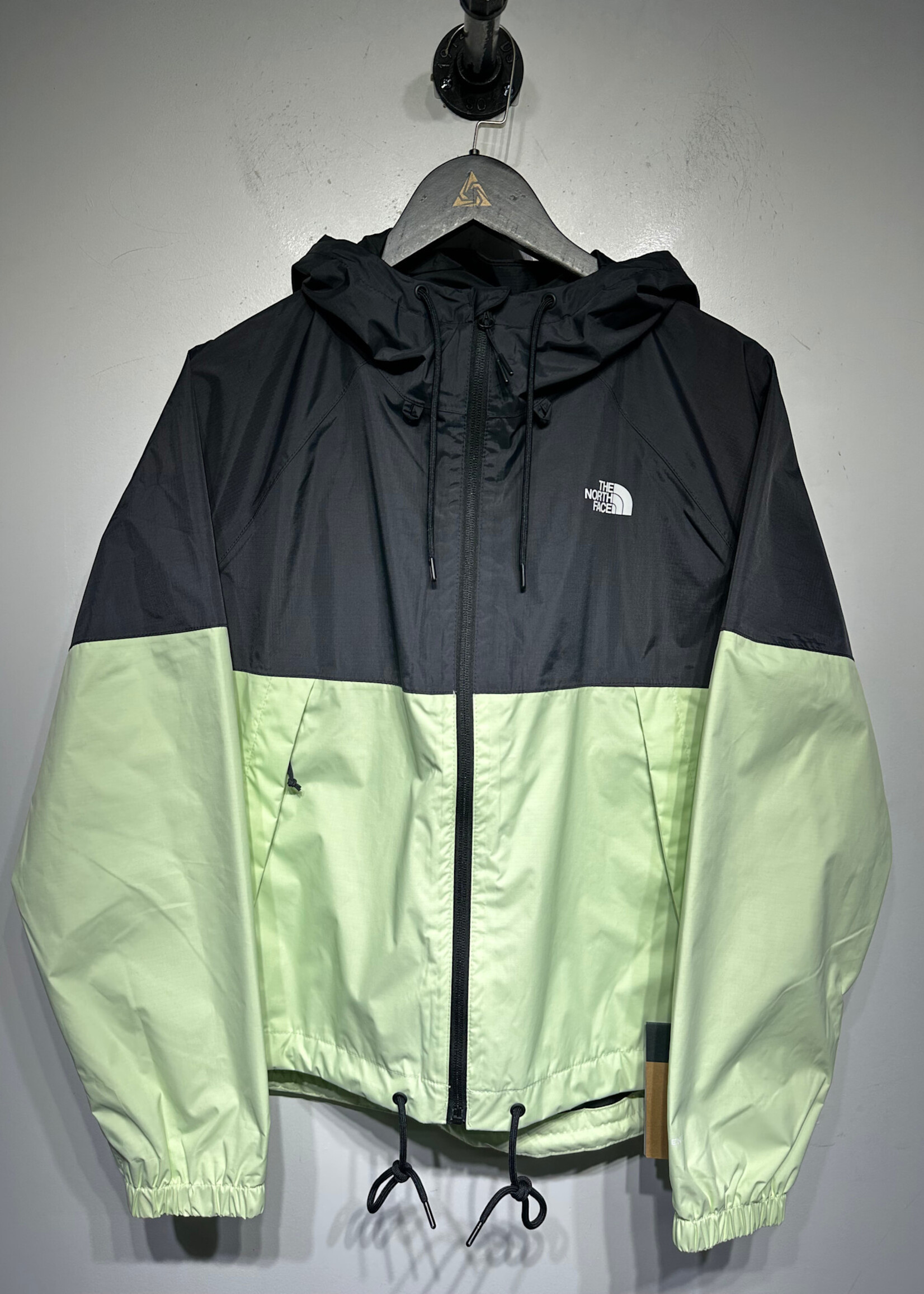 North face NWT Black/Green Zip up Shell Jacket Fem L