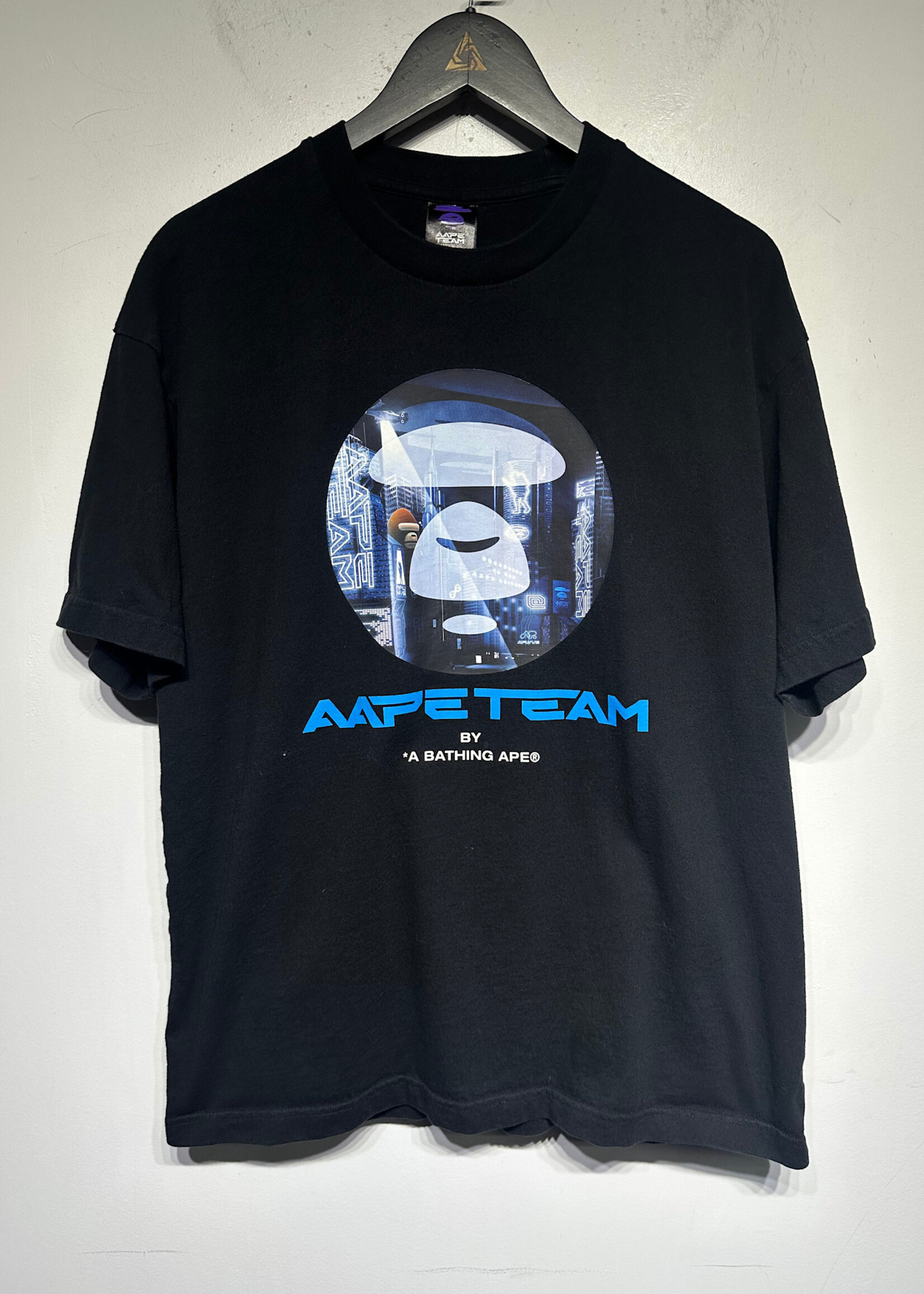 AAPE Team Black Moon Head Tee L