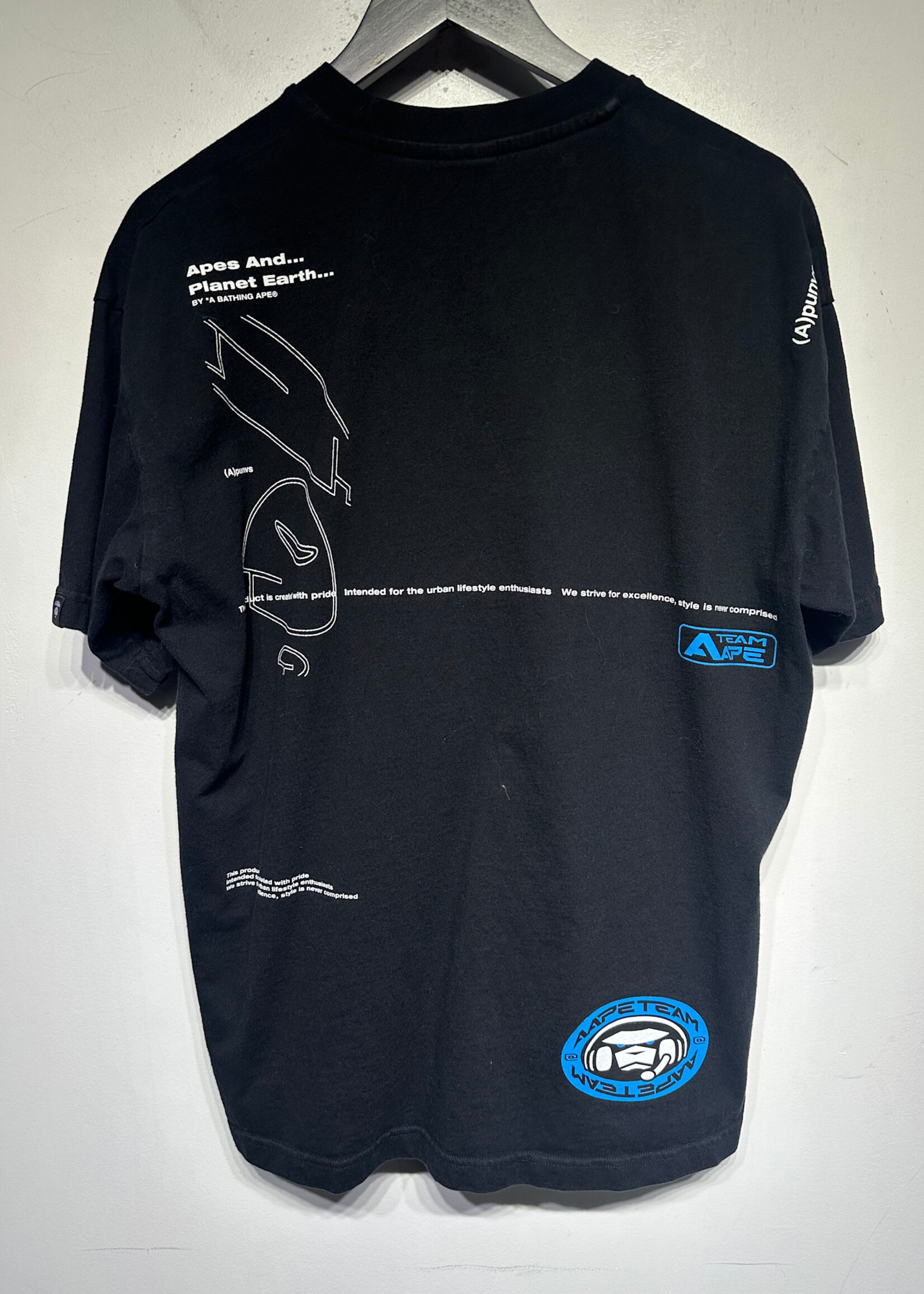 AAPE Team Black Moon Head Tee L