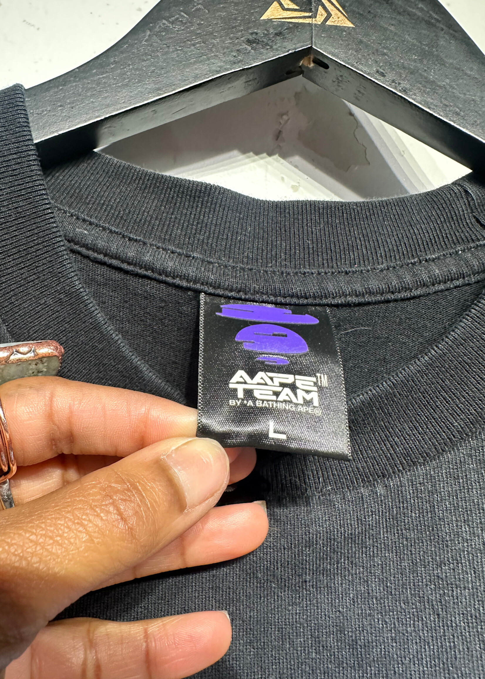 AAPE Team Black Moon Head Tee L