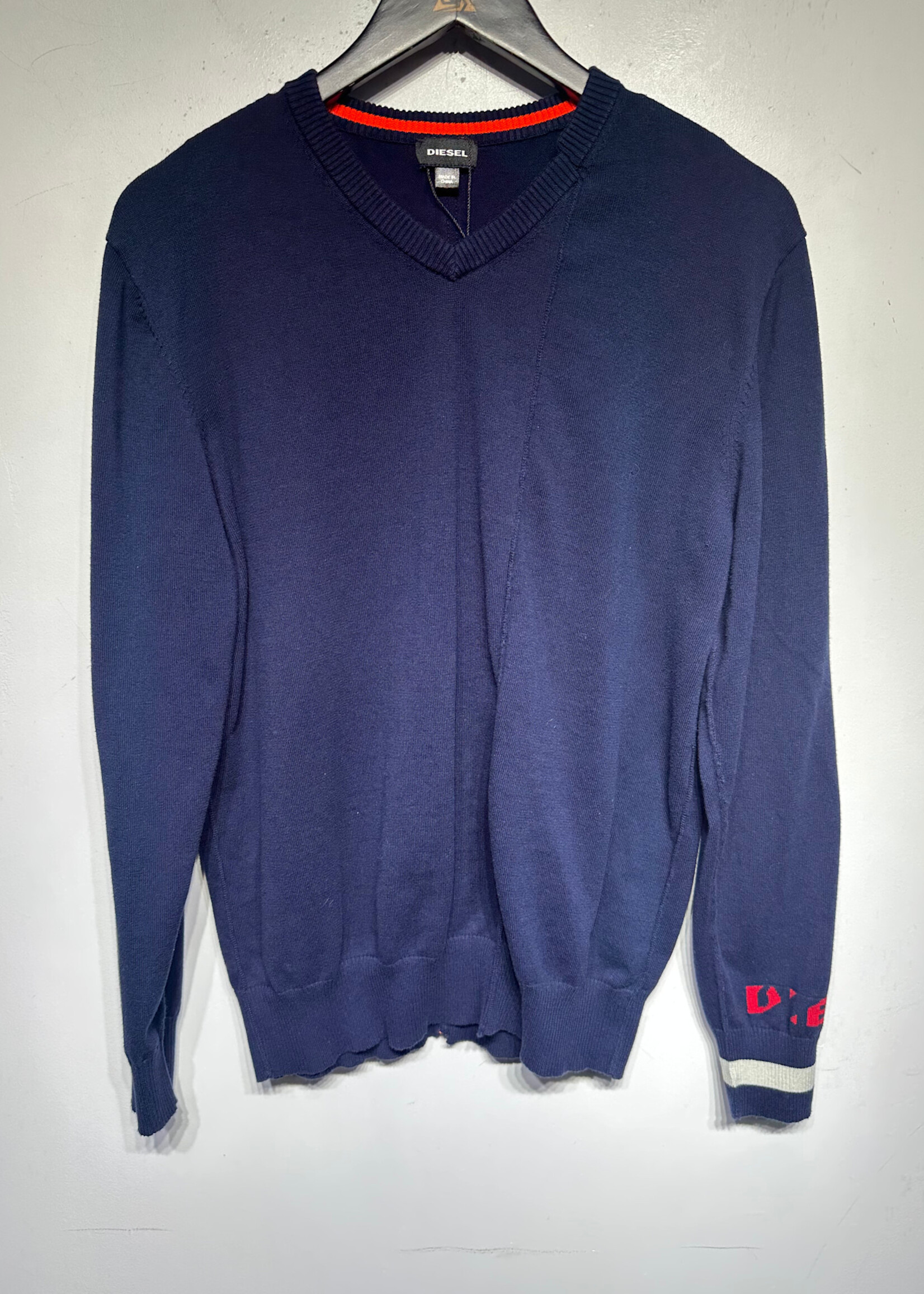 Diesel V Neck Sweater Navy Masc L