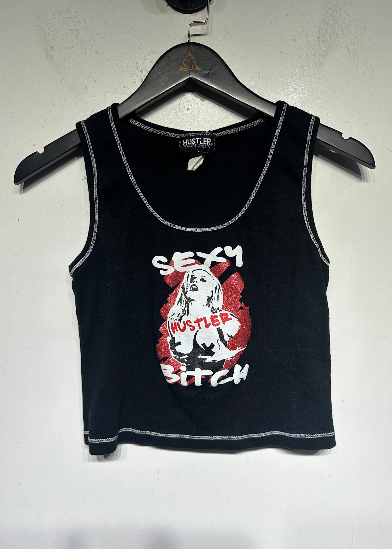 HUSTLER BLACK TANK GIRL GRAPHIC FEM M