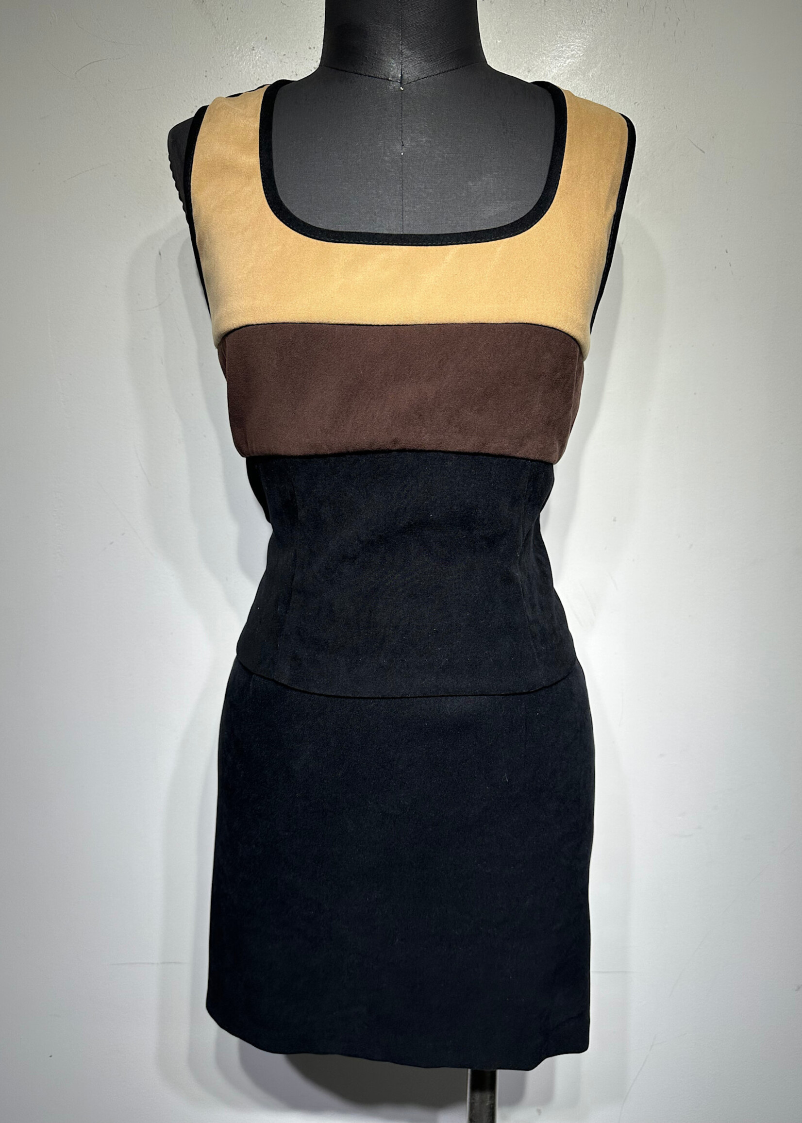 XOXO Black Brown Tank Mini Skirt 27/S