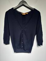 Tory Burch Navy Blue SS Silk Cardigan M