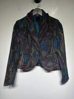The Limited Dark Blue Purple Fringe Hem Jacket S Fem