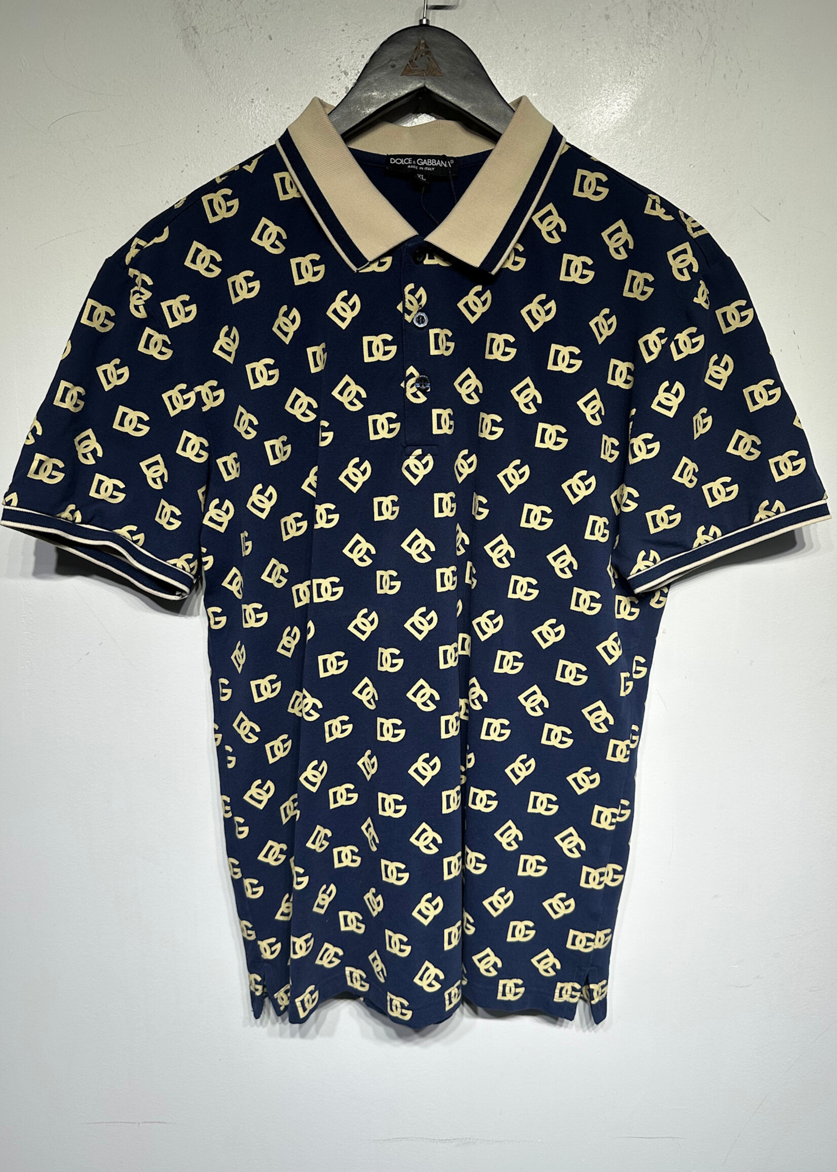 D&G Blue Monogram Polo XL