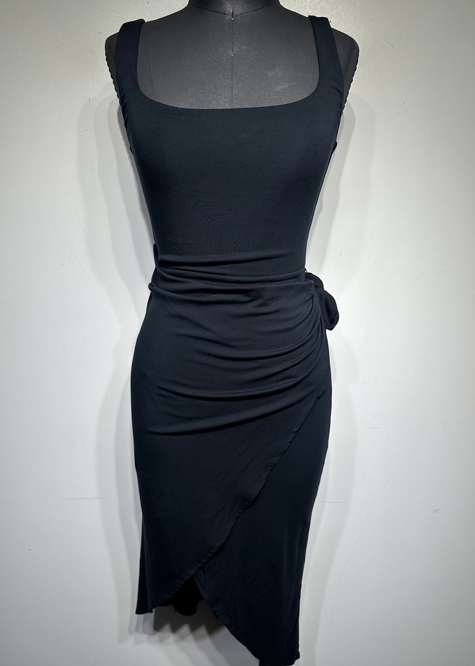 Wilfred Black Flowy Asymmetrical Dress XS