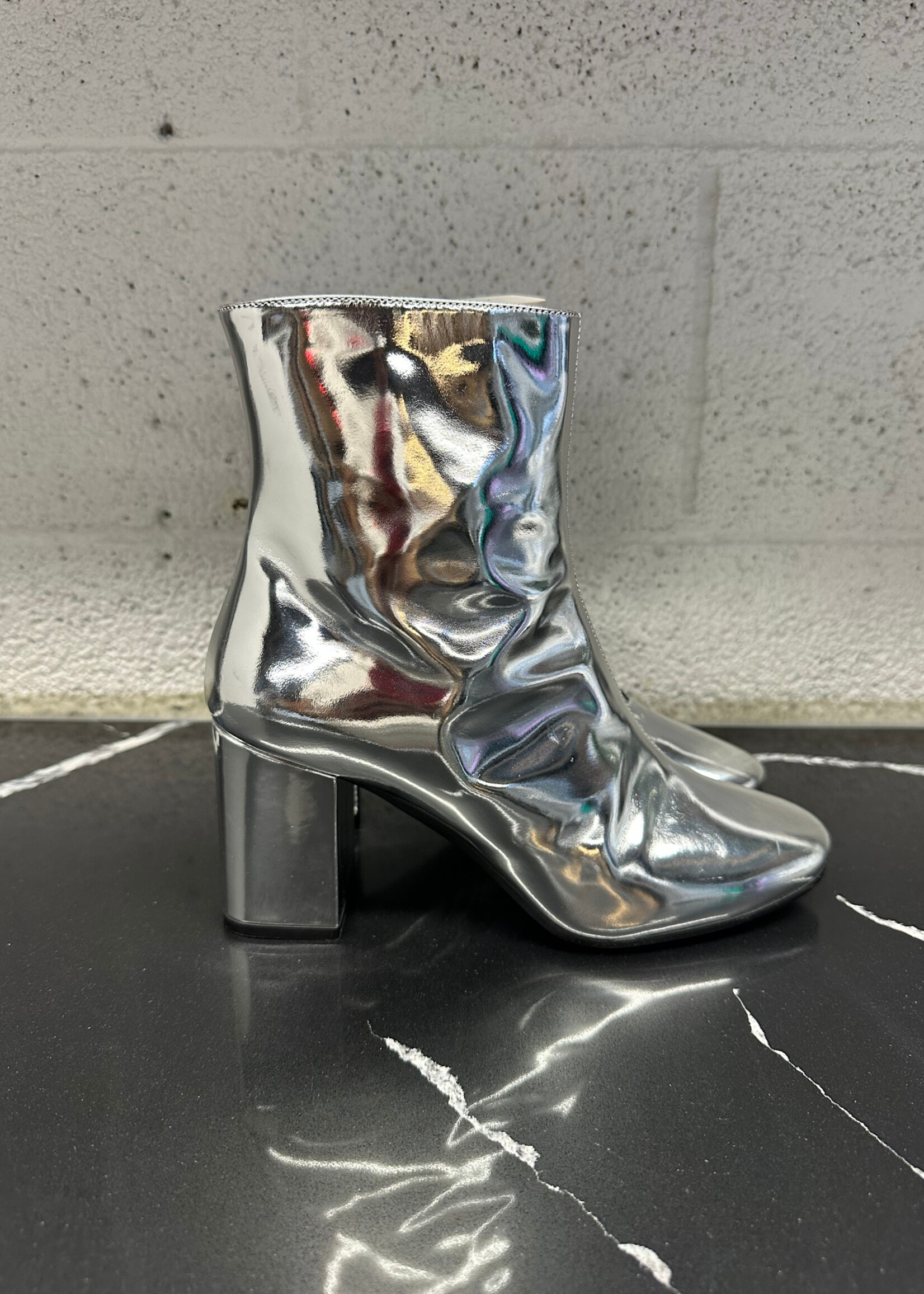Balenciaga Silver Patent Leather Boots 8