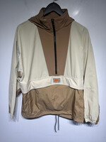 Nike Tan Light Beige Crater Nylon Quarter Zip Jacket Fem M