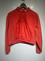Nike Red Quarter Zip Nylon Fleece Jacket Fem XL
