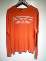 Harley Davidson Orange Waffle Knit LS Tee XL Masc