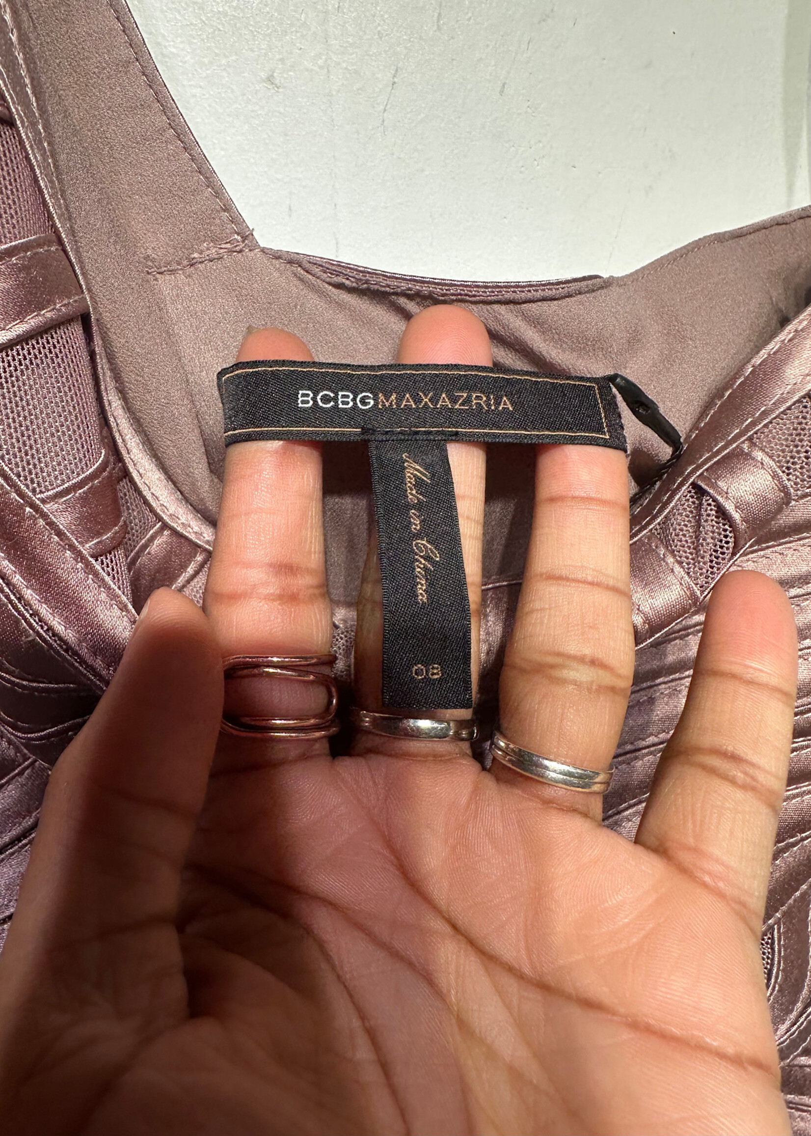 BCBG Maxazria Rose Strap Bondage Dress L Fem