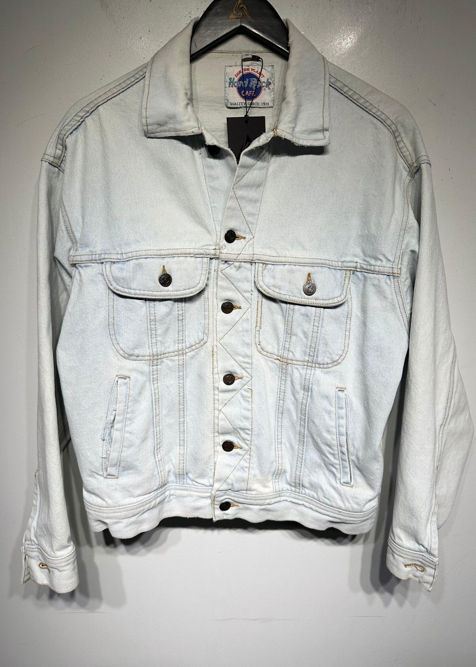 Hard Rock Honolulu Vintage White Wash Jean Jacket S