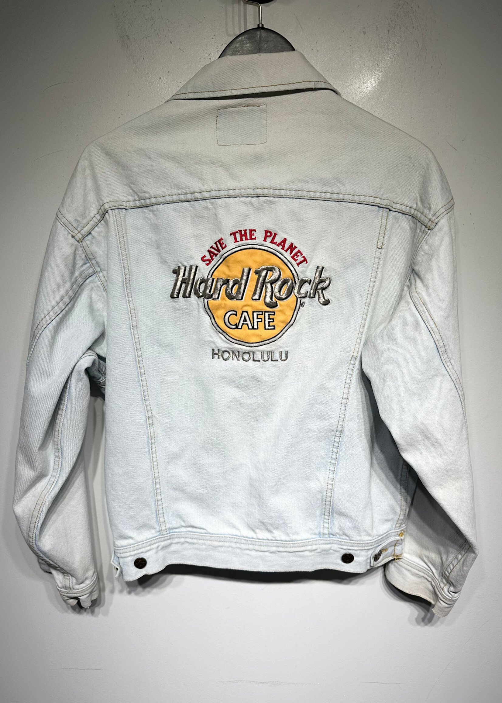 Hard Rock Honolulu Vintage White Wash Jean Jacket S