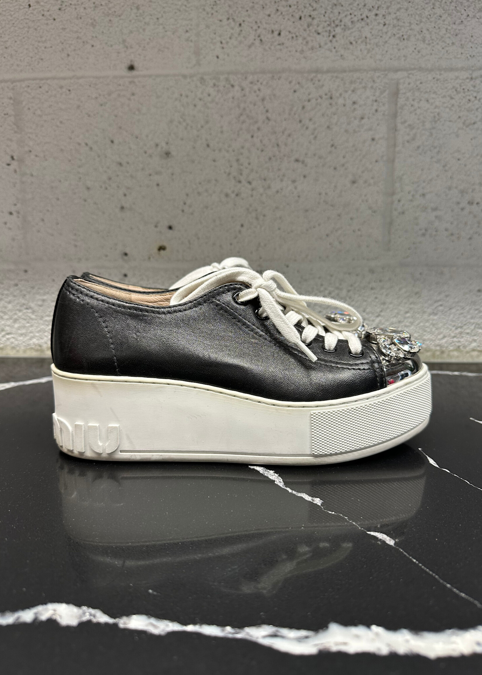 Miu Miu Crystal Toe Cap Platform Sneakers 35.5/5.5