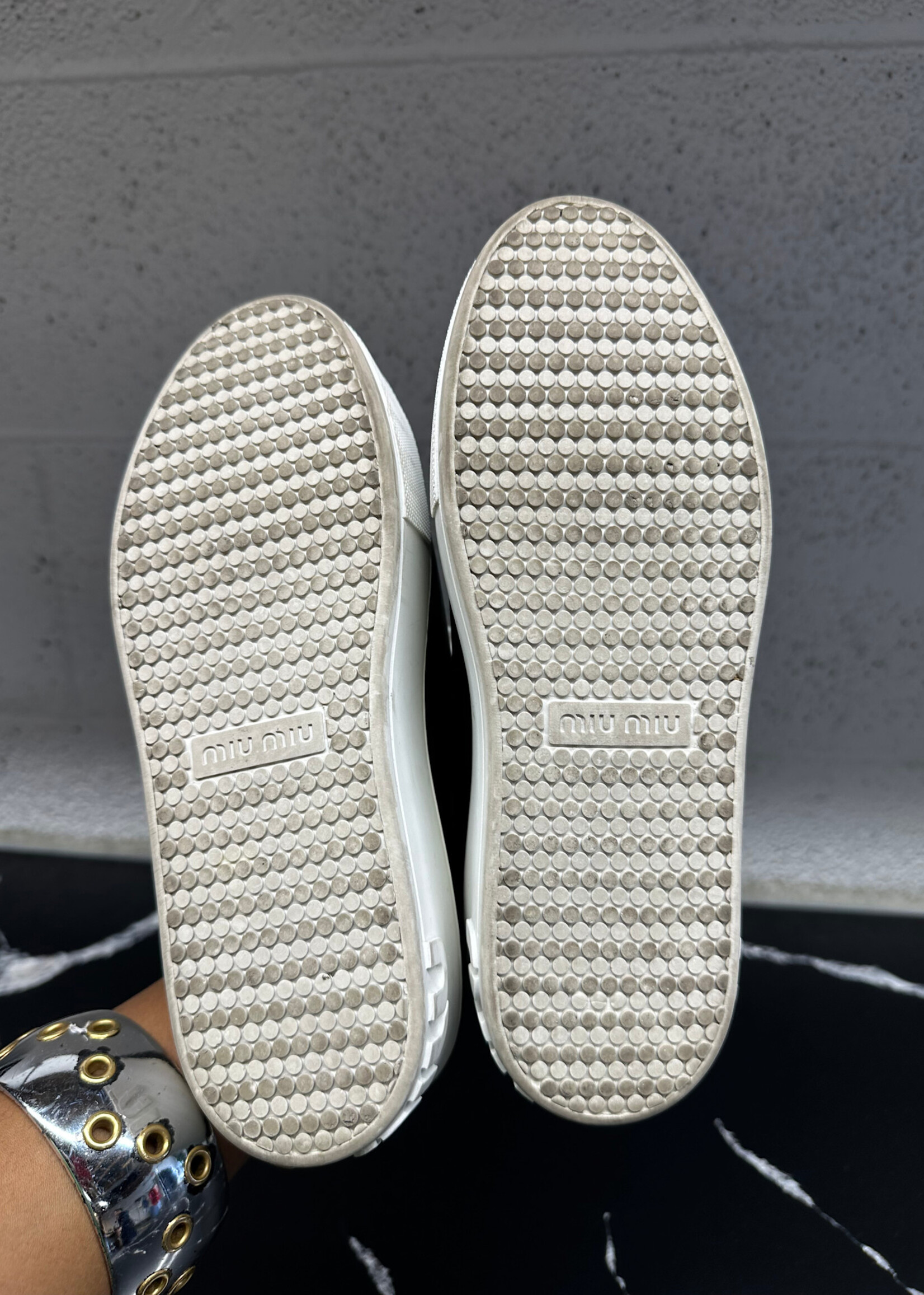 Miu Miu Crystal Toe Cap Platform Sneakers 35.5/5.5