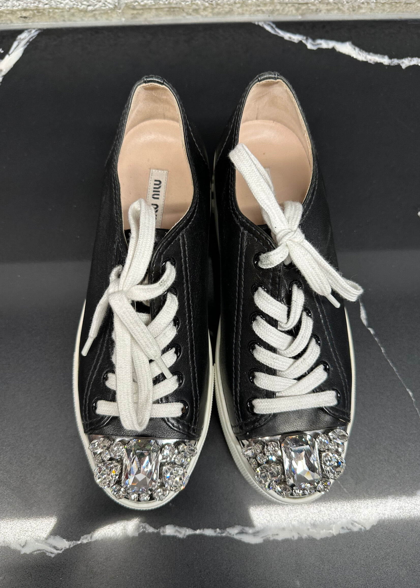 Miu Miu Crystal Toe Cap Platform Sneakers 35.5/5.5
