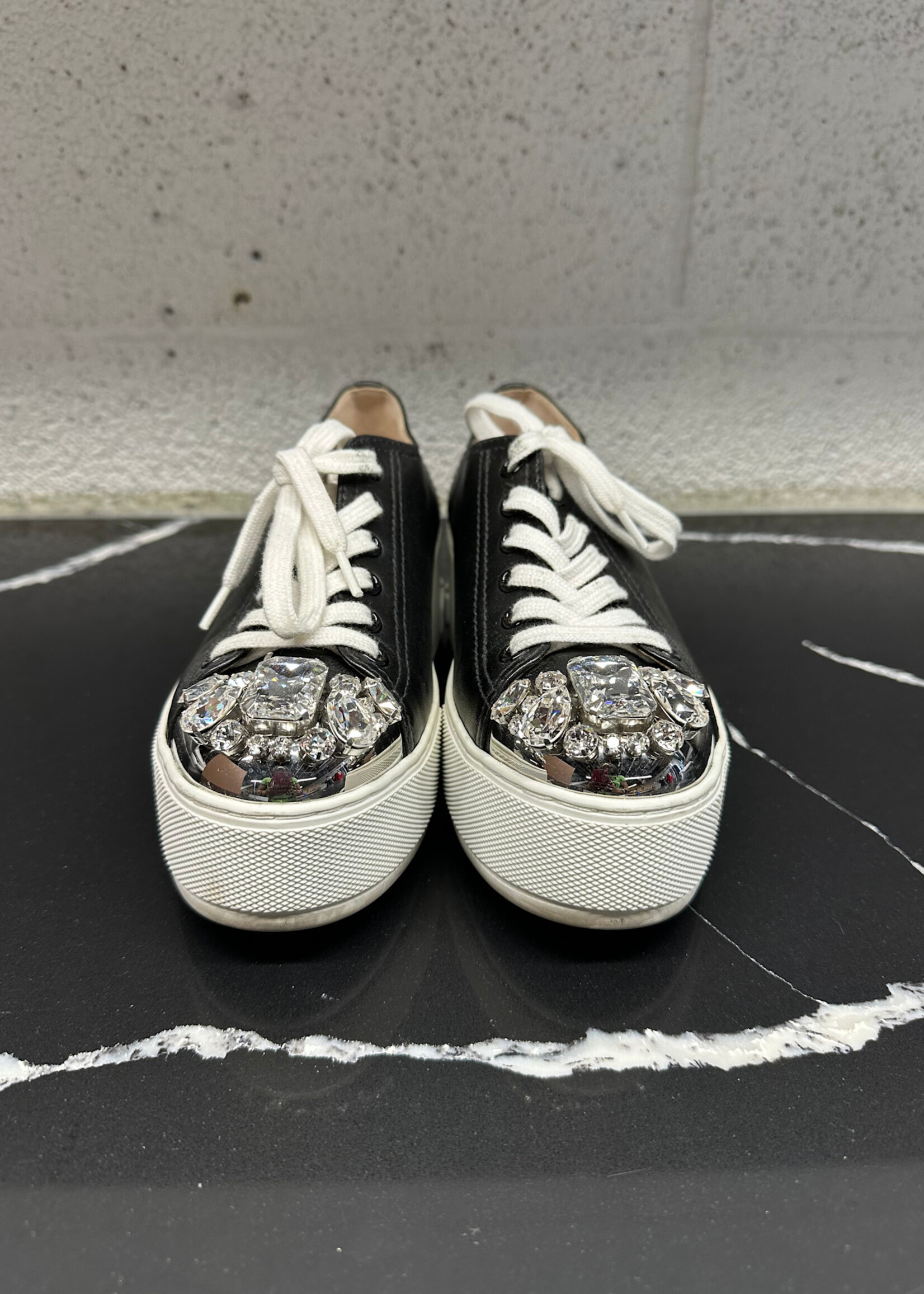 Miu Miu Crystal Toe Cap Platform Sneakers 35.5/5.5