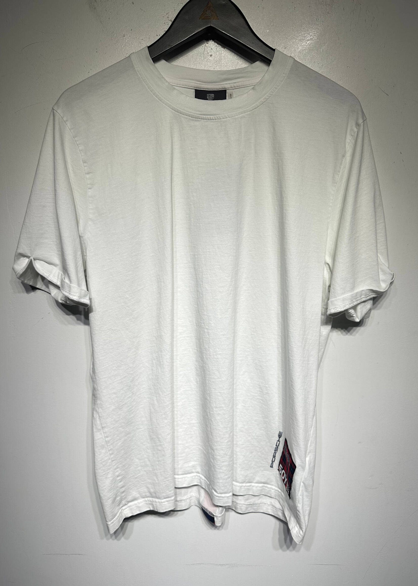 Porsche 911 White Plaid Back Hit Tee L