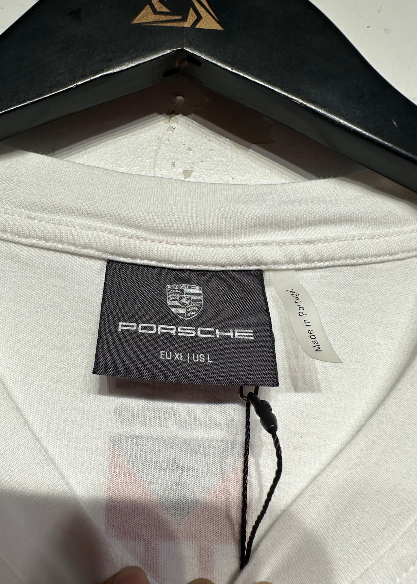 Porsche 911 White Plaid Back Hit Tee L
