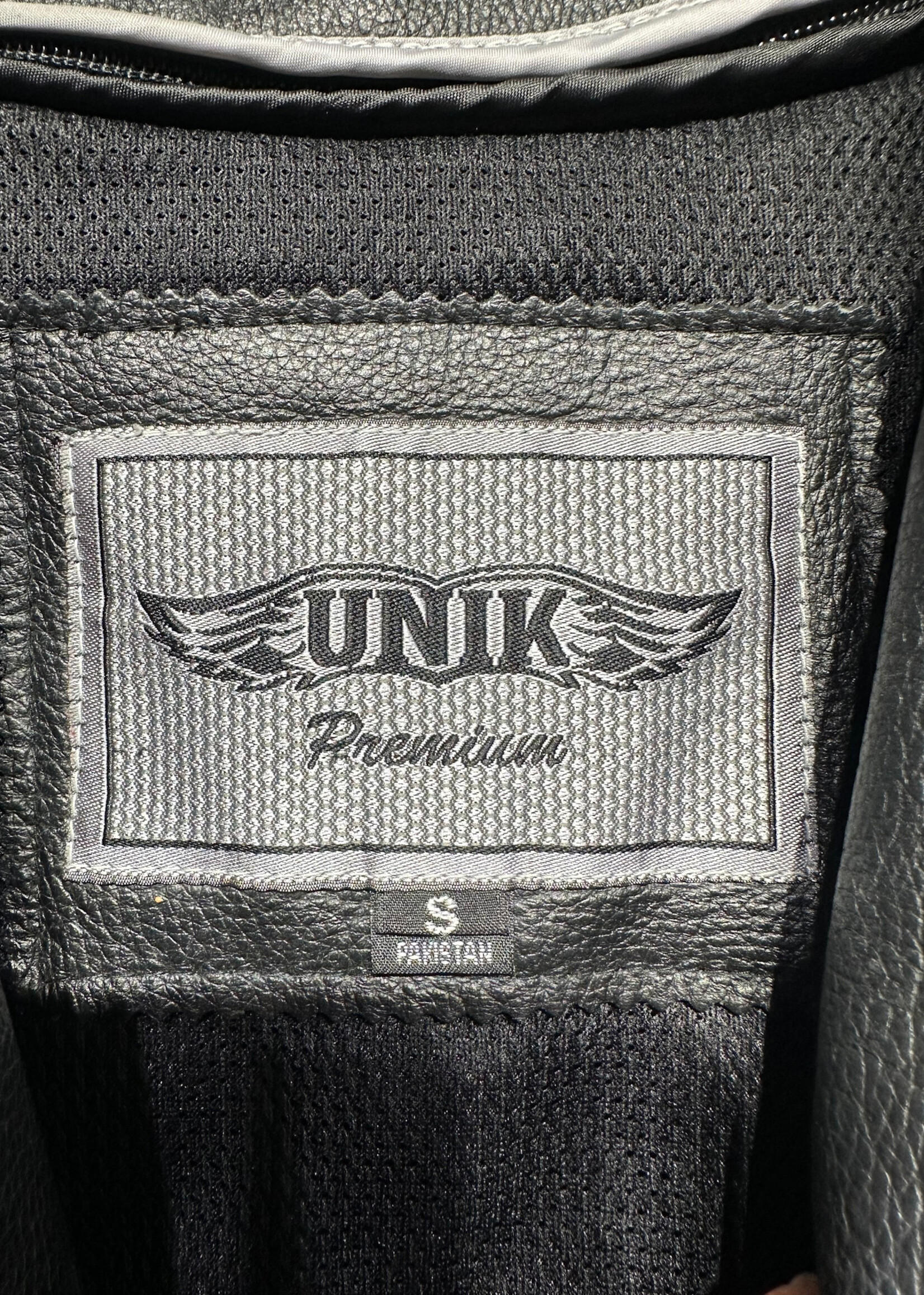 Unik Leather Embellished Moto Leather Jacket Fem S