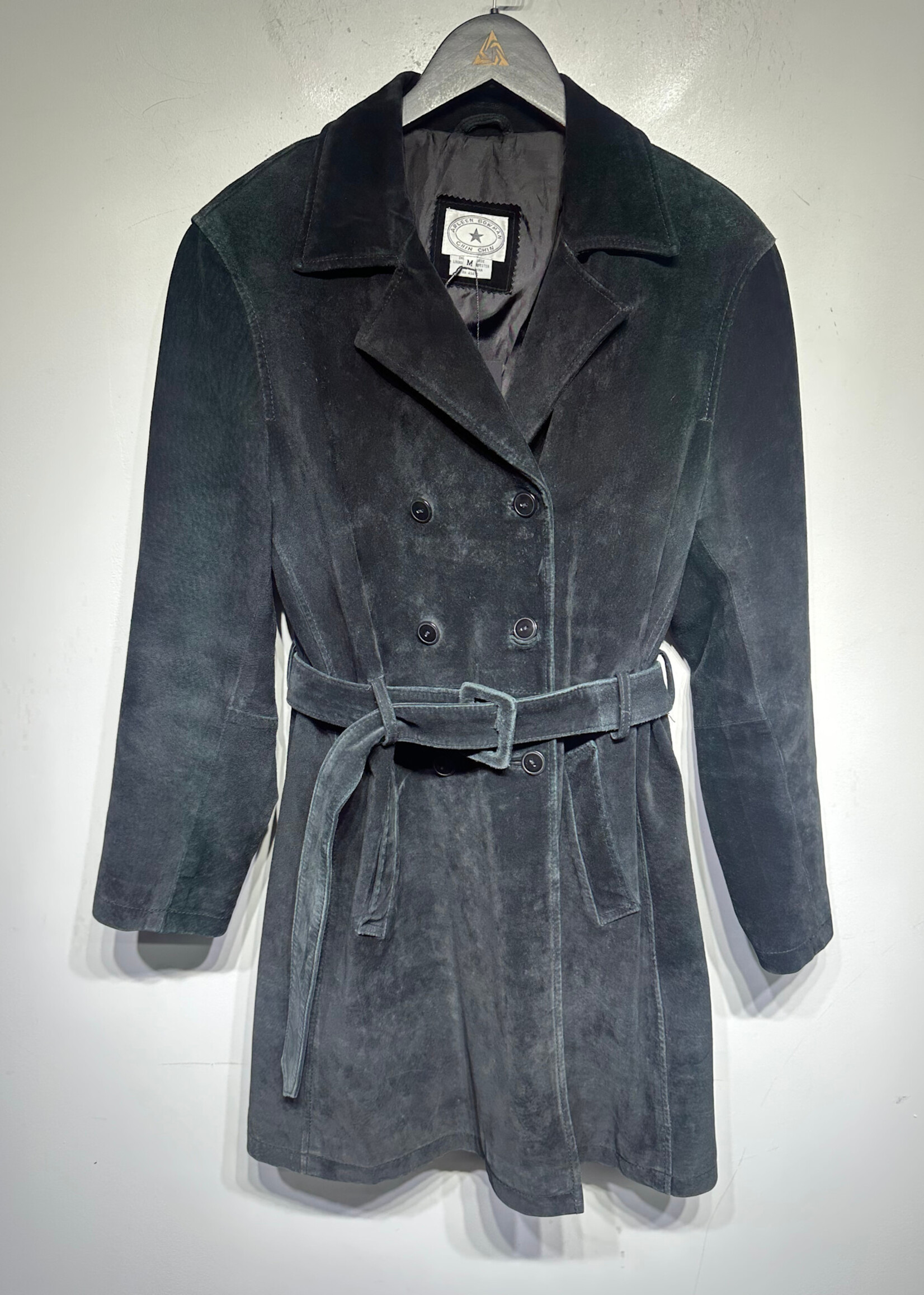 Arleen Bowman Suede Trench Coat Fem M