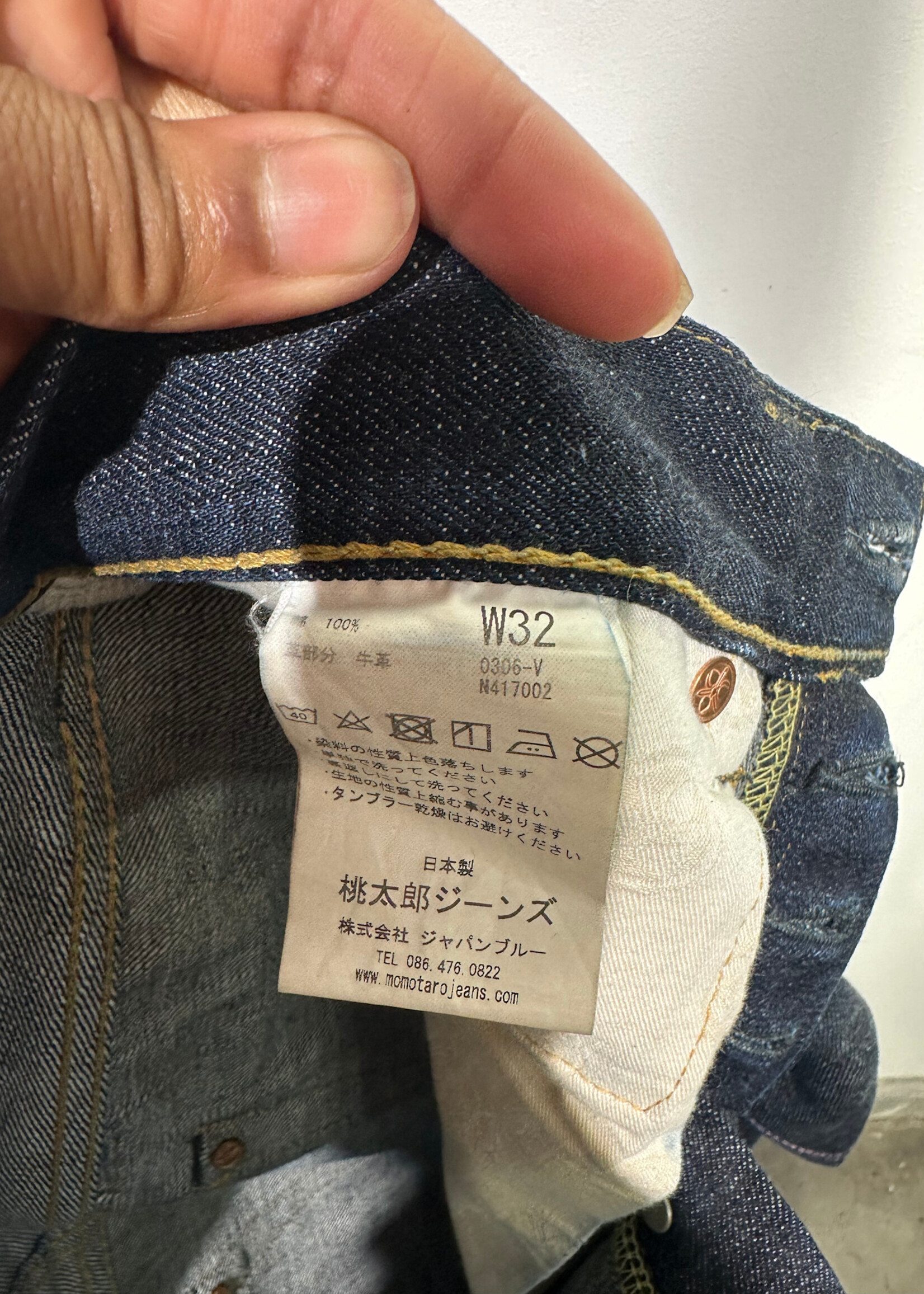 Momotaro 306 Pink Selvedge Indigo Wash Denim 32