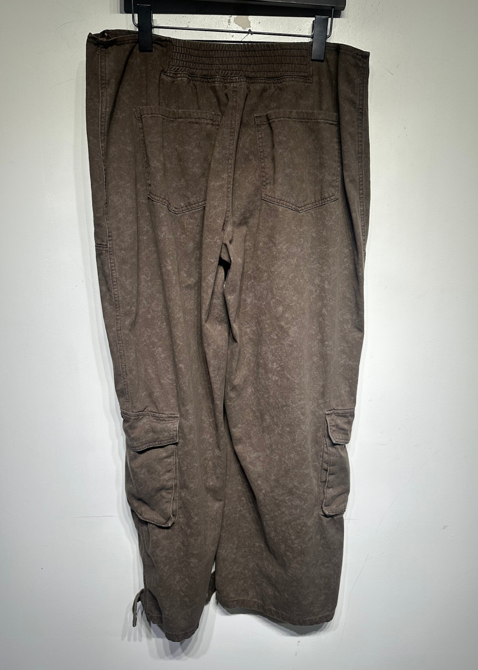 Akira Brown Cargo Zip Crotch Wide Leg Pants 37