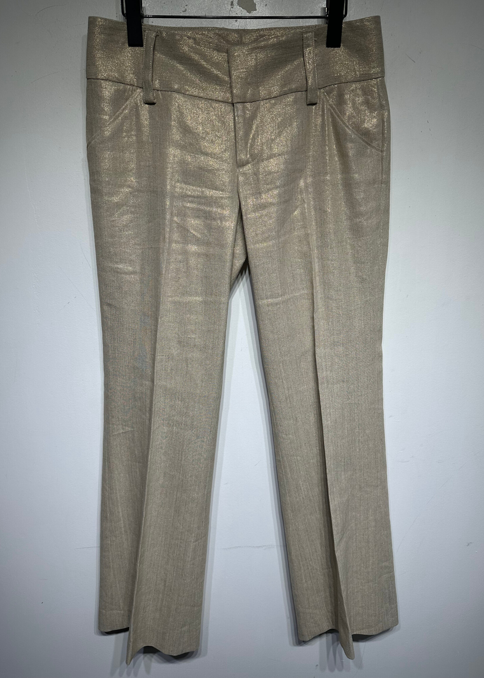 Alice + Olivia Gold Linen Trousers 30