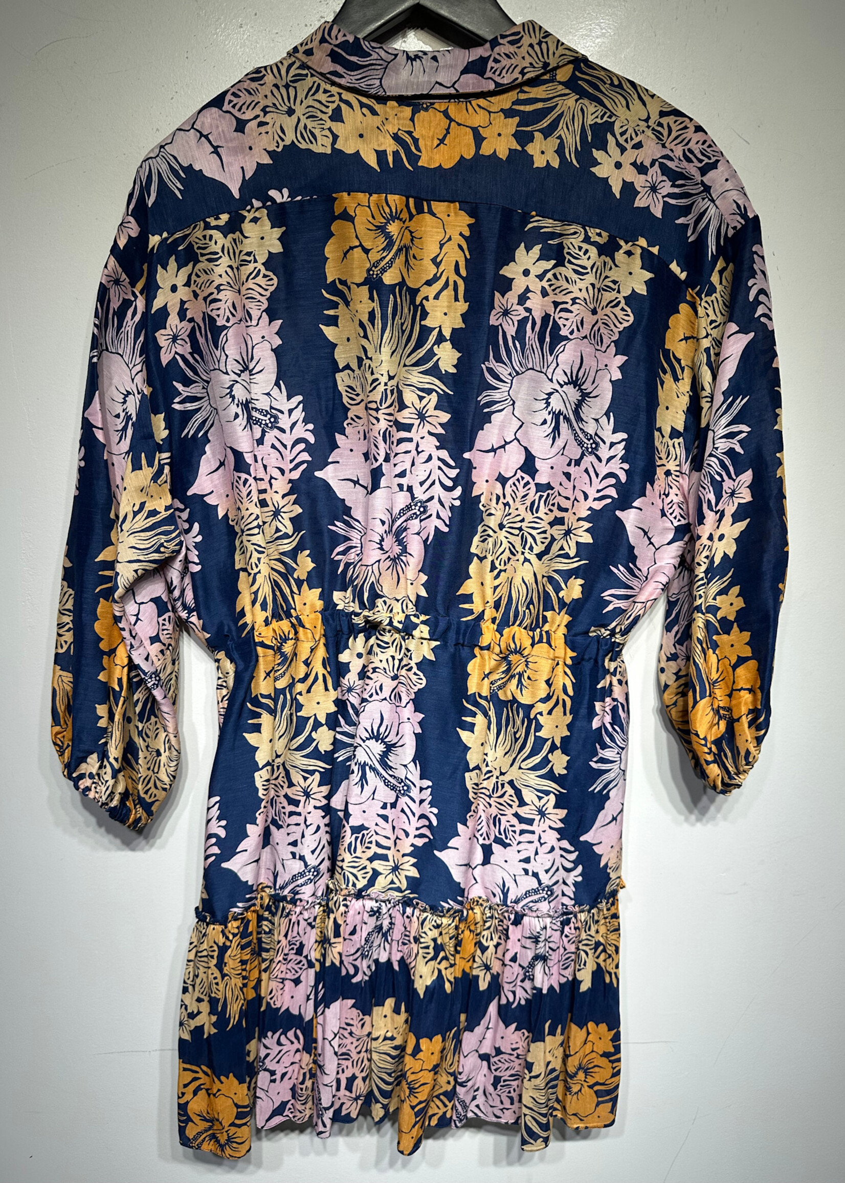 Sandro Blue Pink Orange Floral Dress M