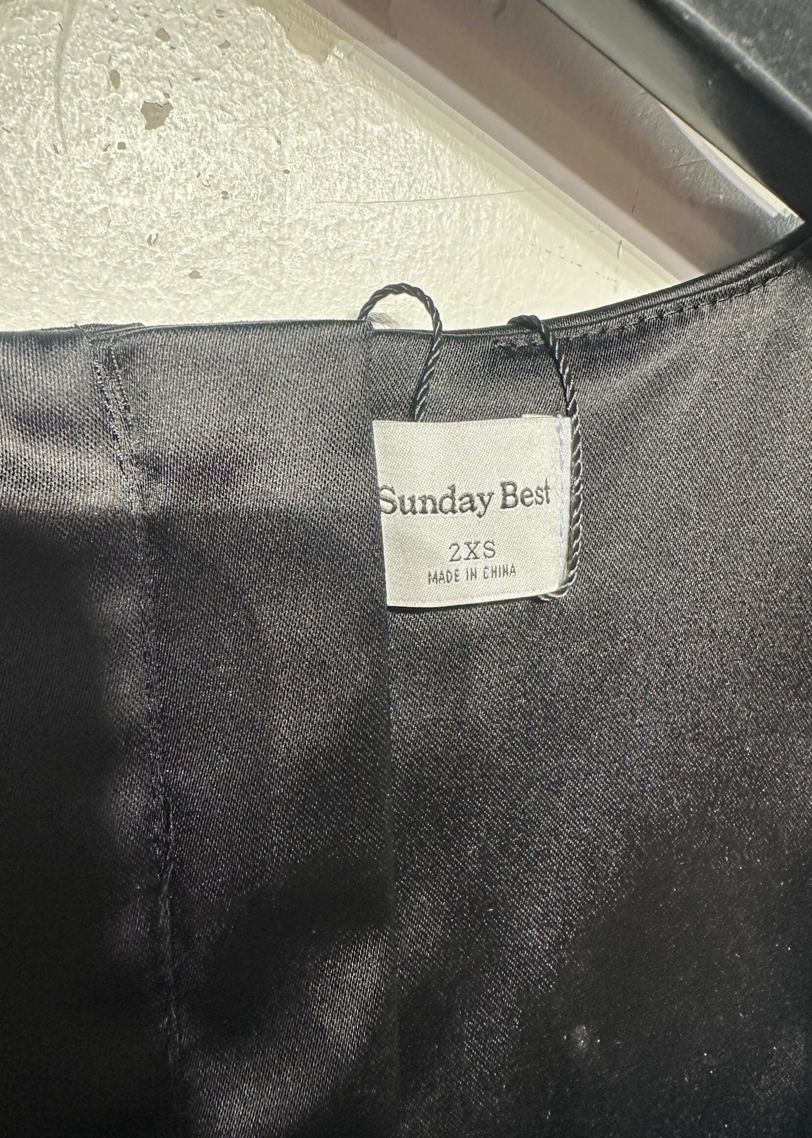NWT Sunday Best Black Satin Corset XXS