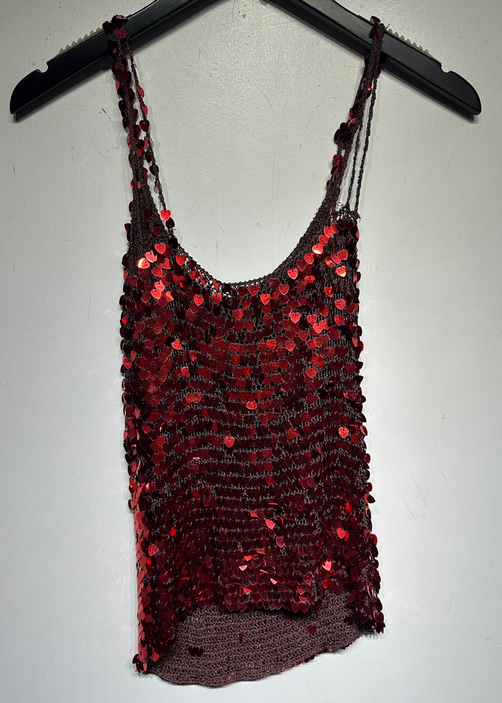 Vintage No Label Red Heart Knit Tank S