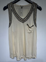 Haute Hippie NWT White Embellished Rhinestone Tank M