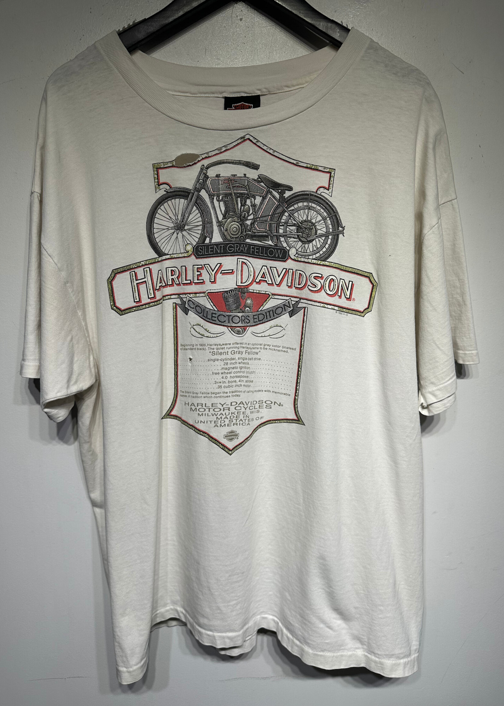 Harley White Silent Gray Fellow Rapid City Vintage Tee XXL