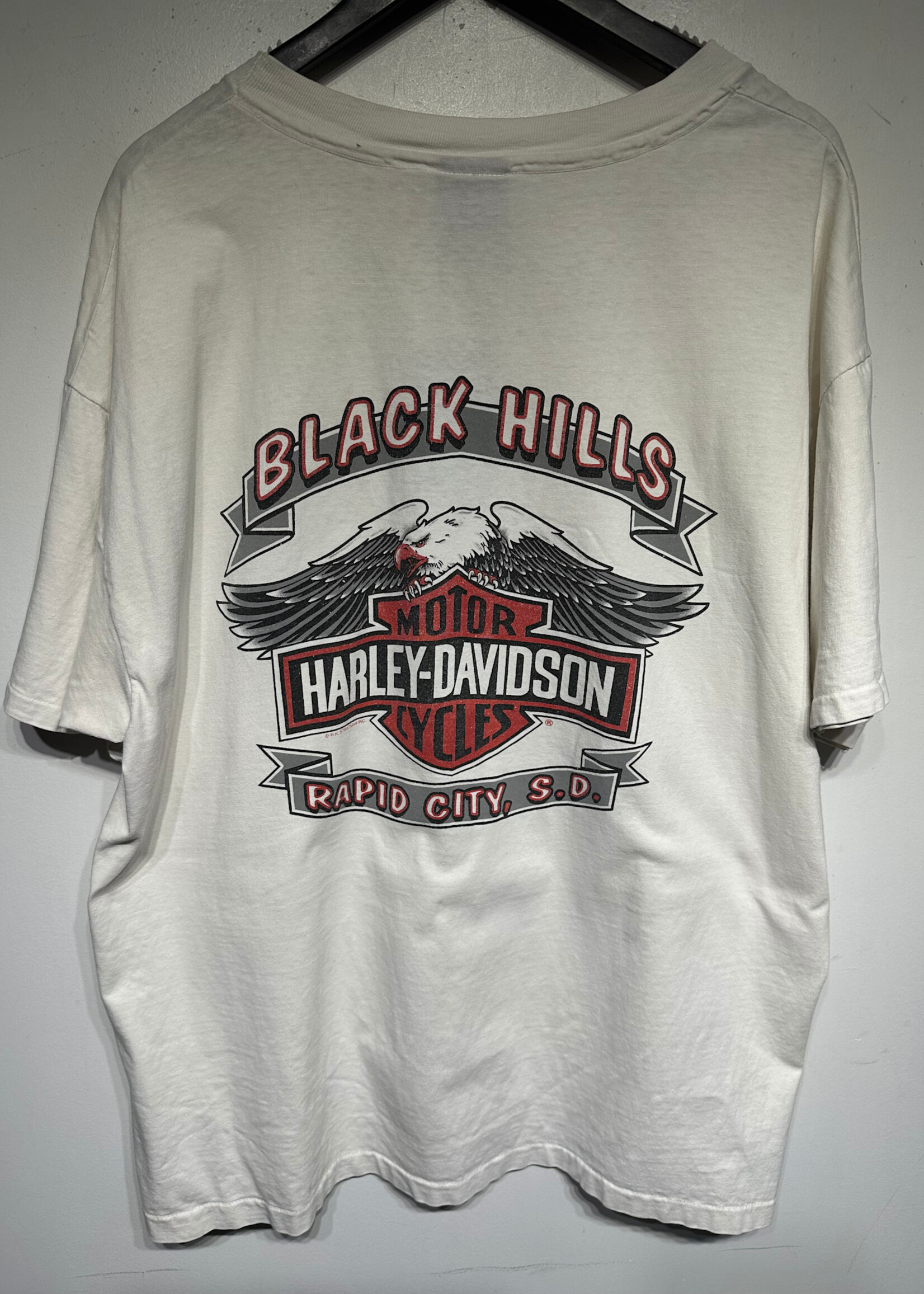 Harley White Silent Gray Fellow Rapid City Vintage Tee XXL