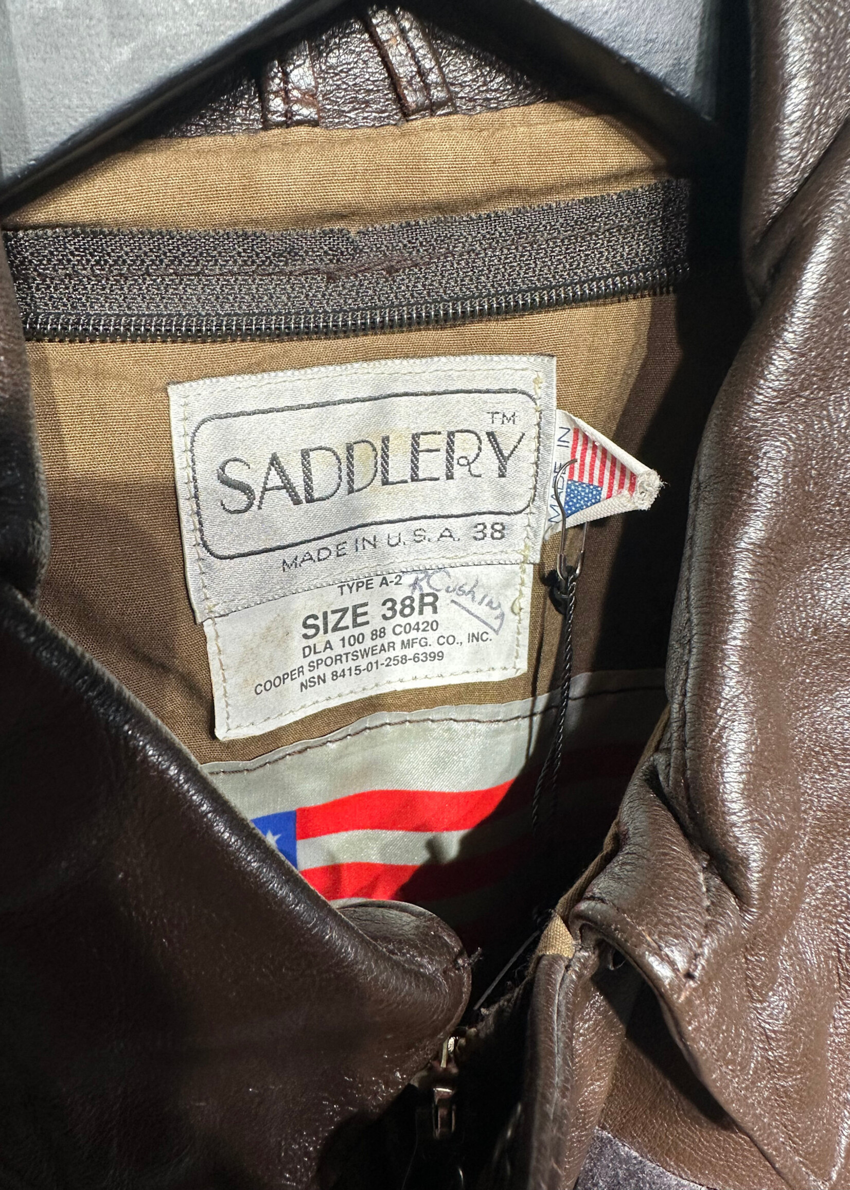 Saddlery Brown G-2 Leather Jacket Masc S