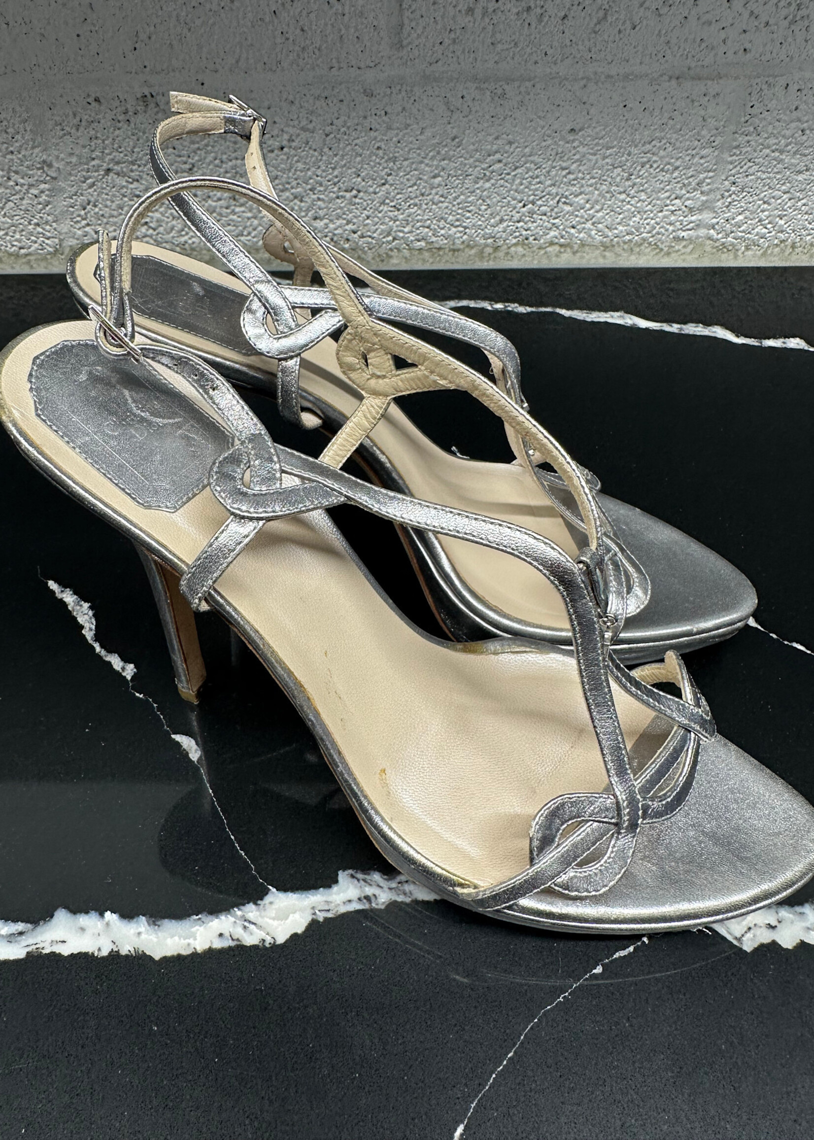 Dior Silver D Charm Heels As Is 40/9