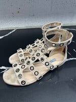 Prada Grey Suede Grommet Gladiator Flats 9