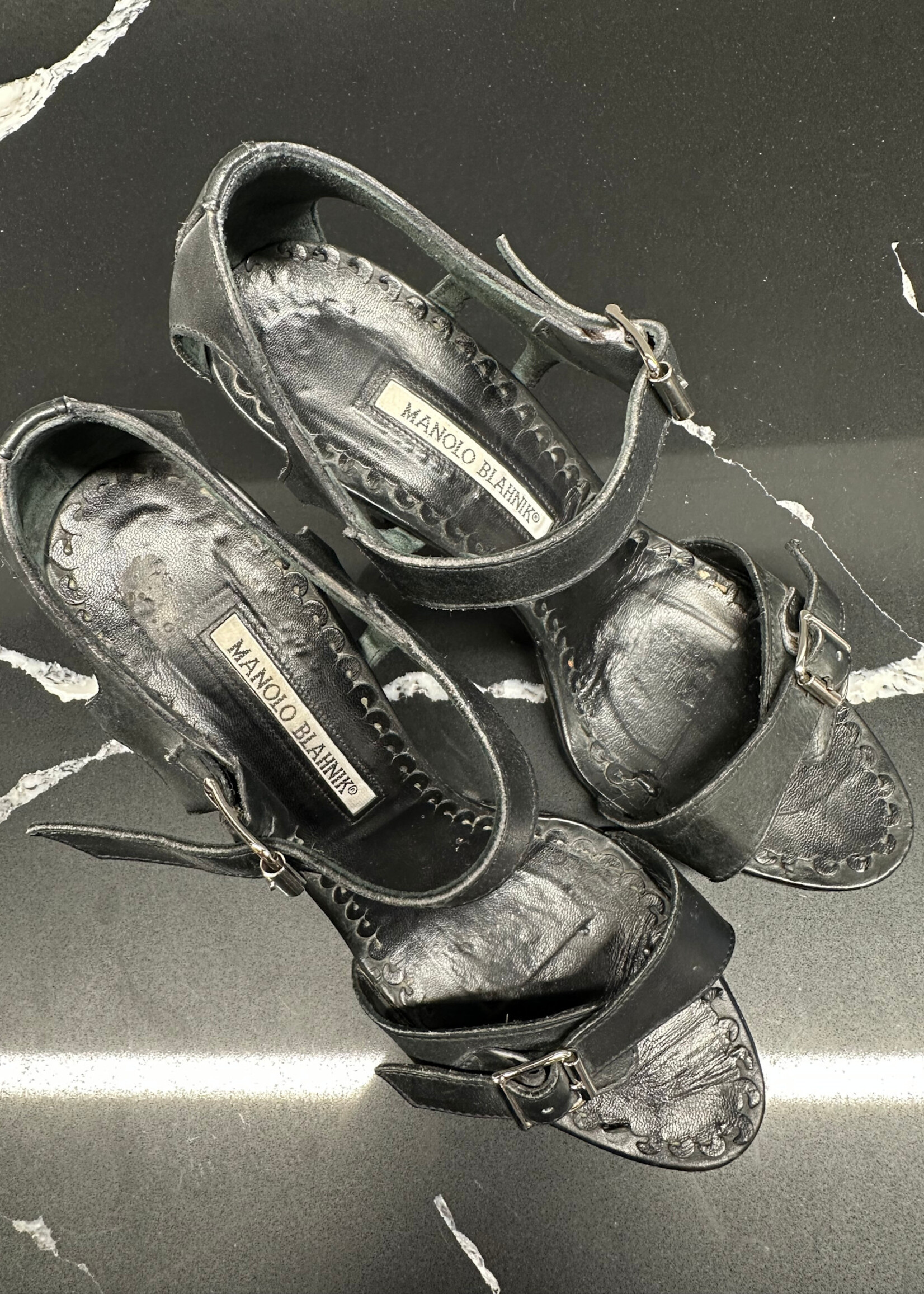 Manolo Blahnik Black Buckle Stilettos 39.5/9