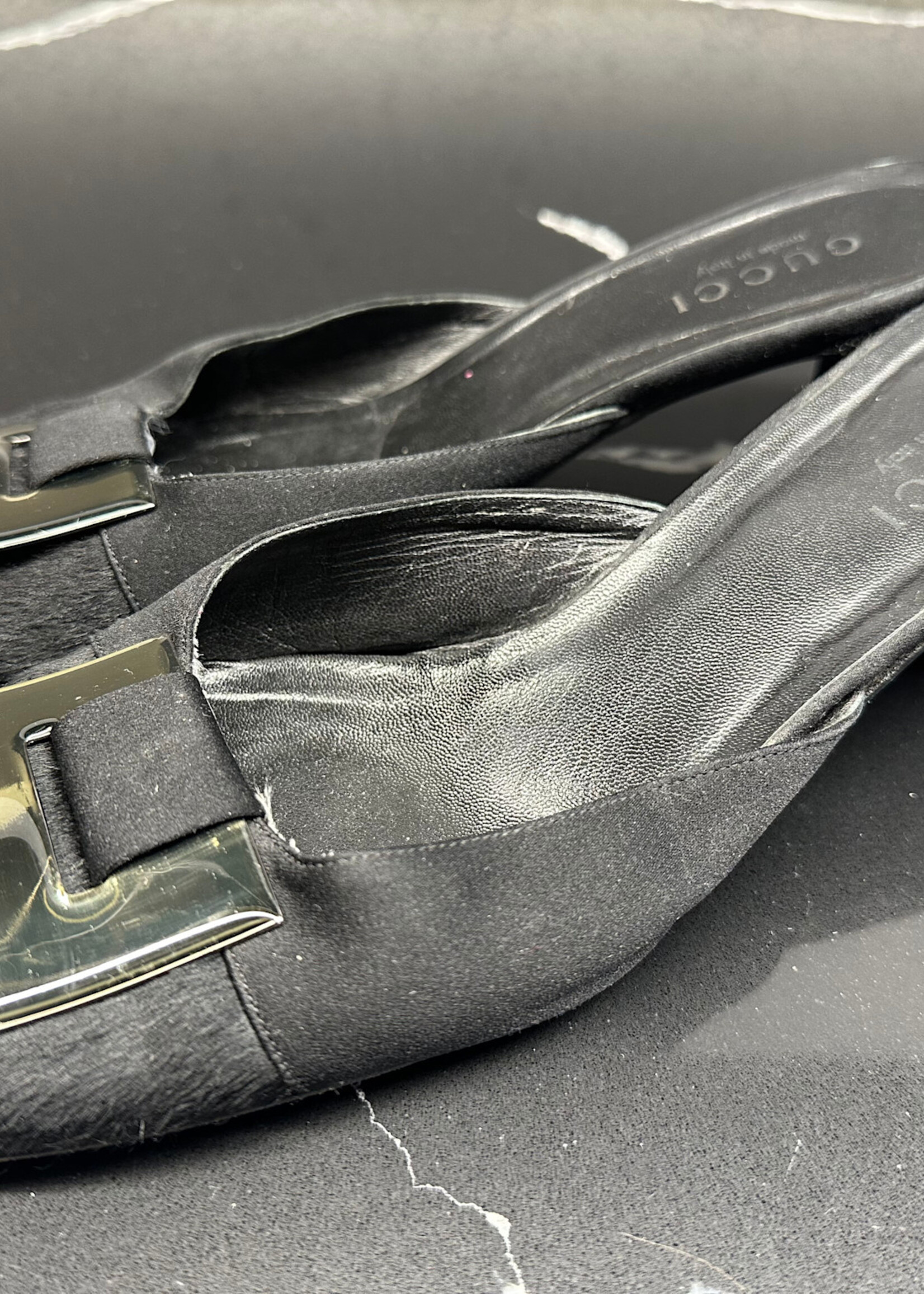 Gucci 2000s Black Pony Hair Mules 9.5
