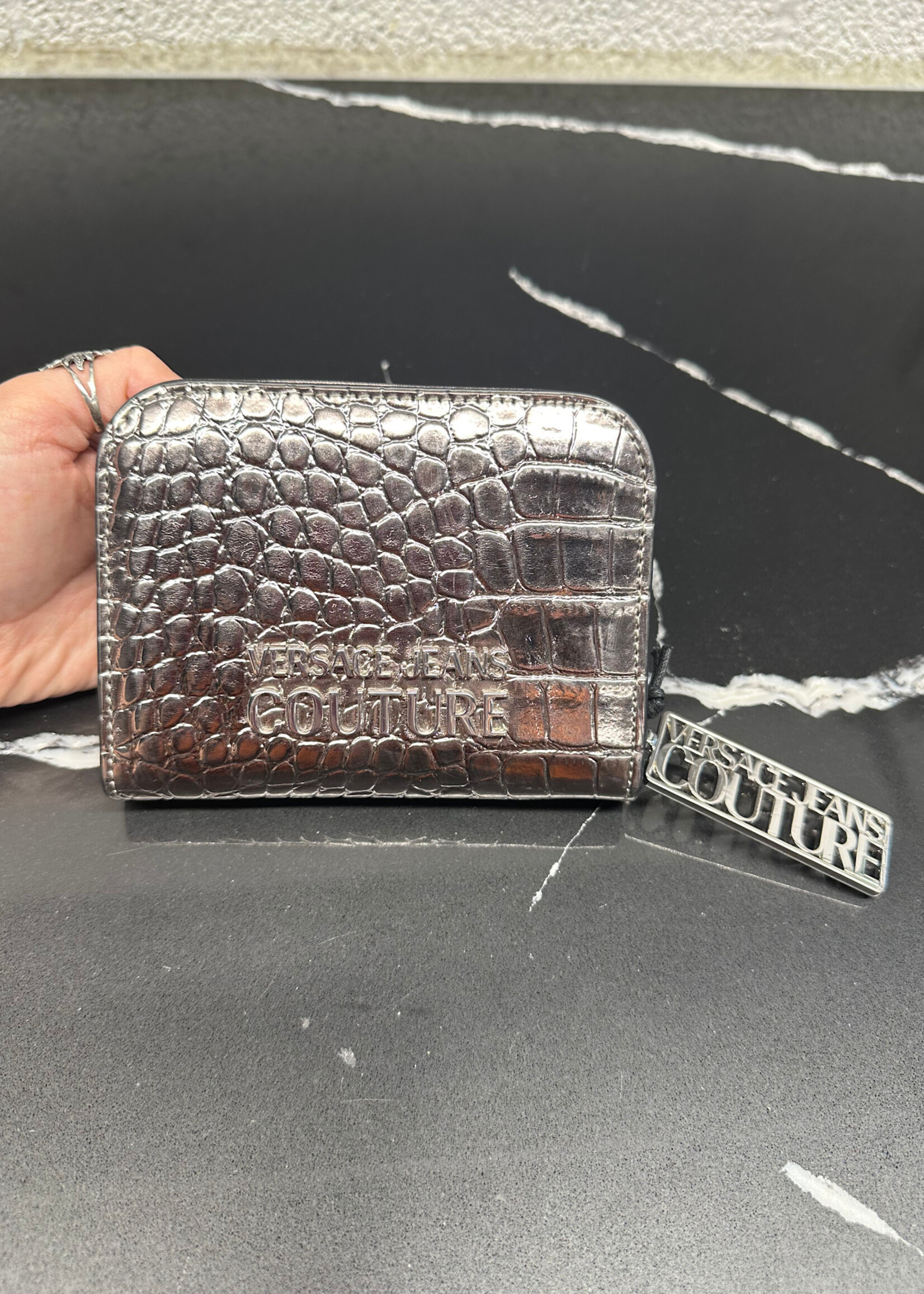 NWT Versace Jeans Couture Silver Wallet