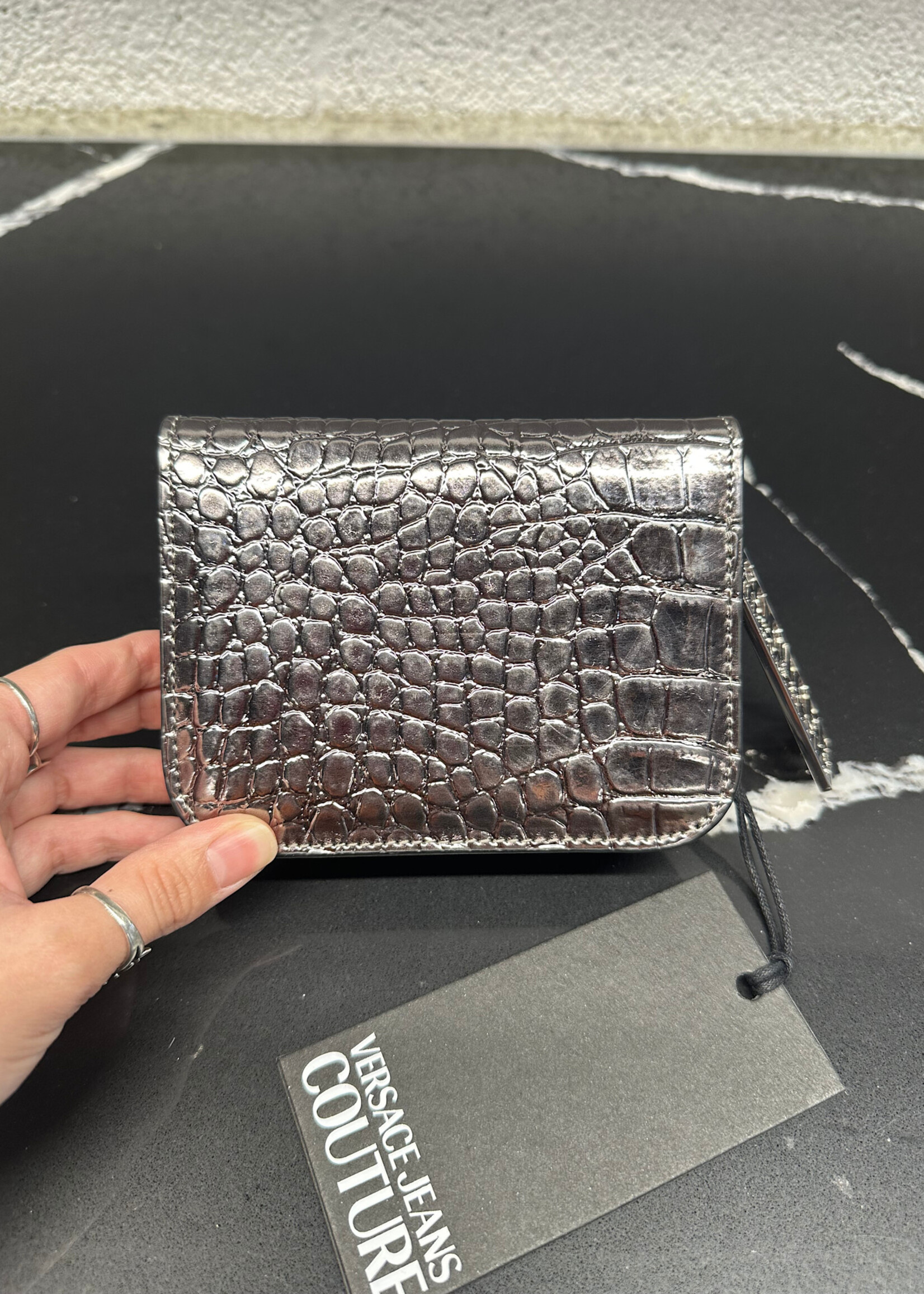 NWT Versace Jeans Couture Silver Wallet