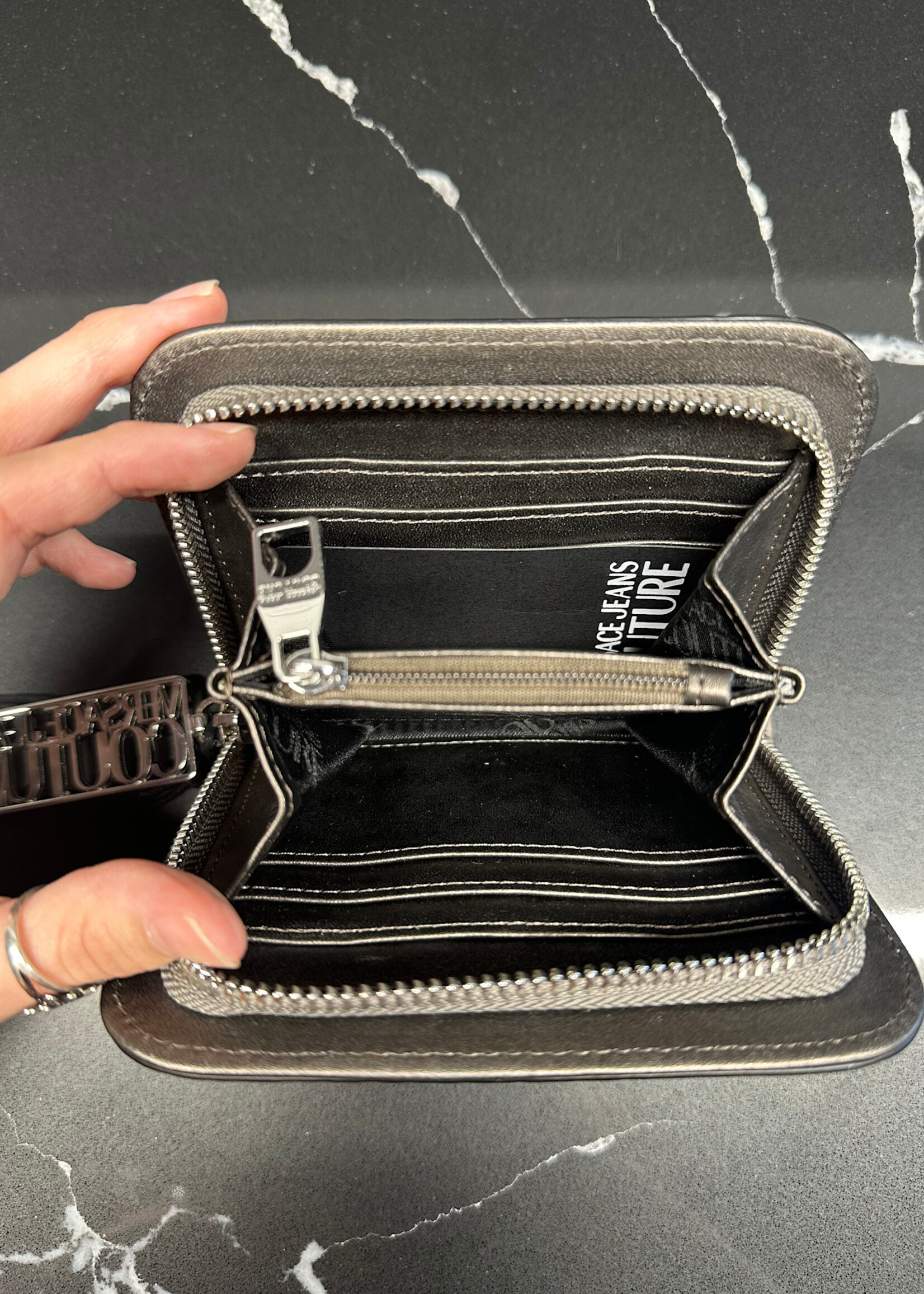 NWT Versace Jeans Couture Silver Wallet