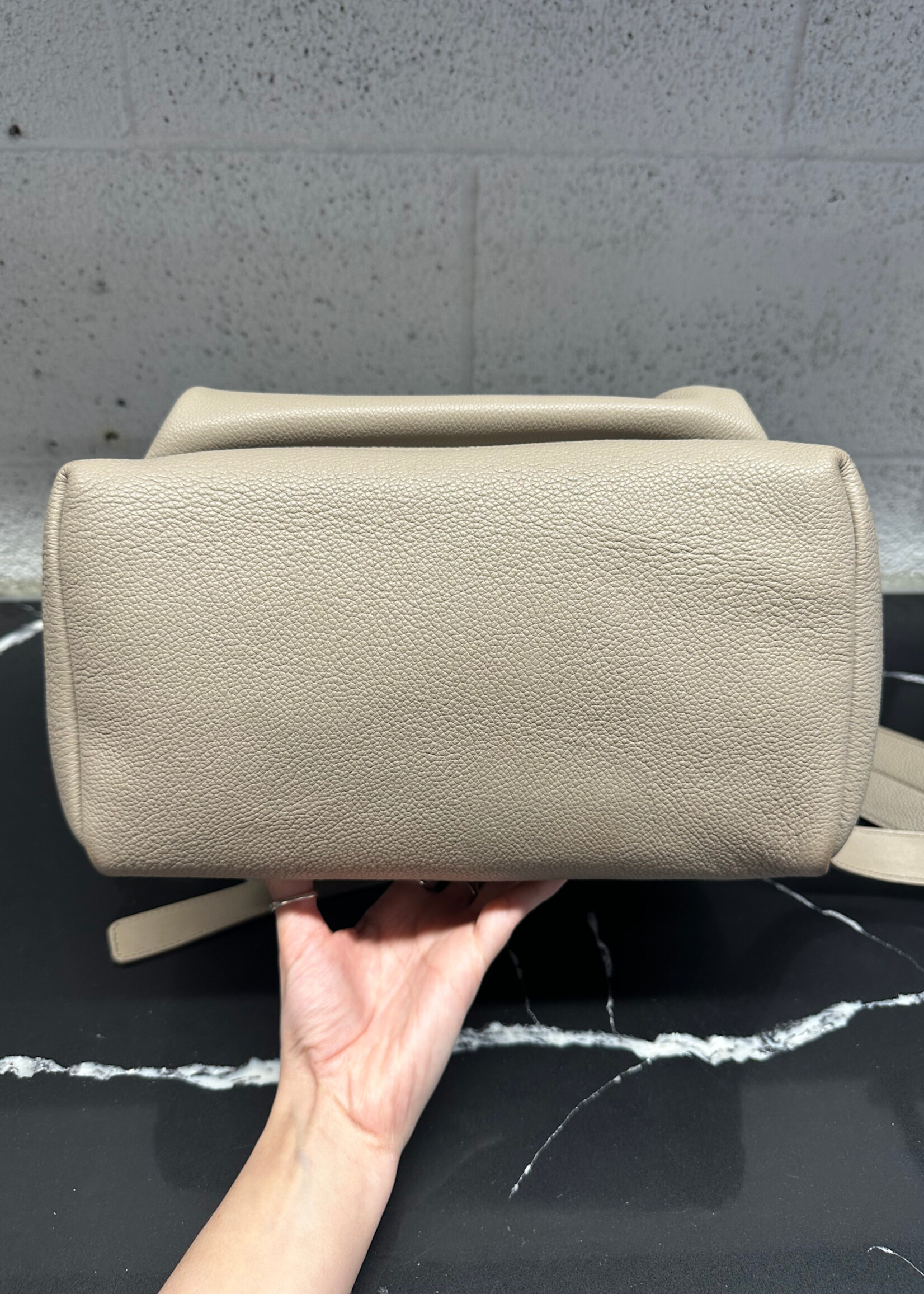 Tom Ford Taupe Leather Zipper Backpack