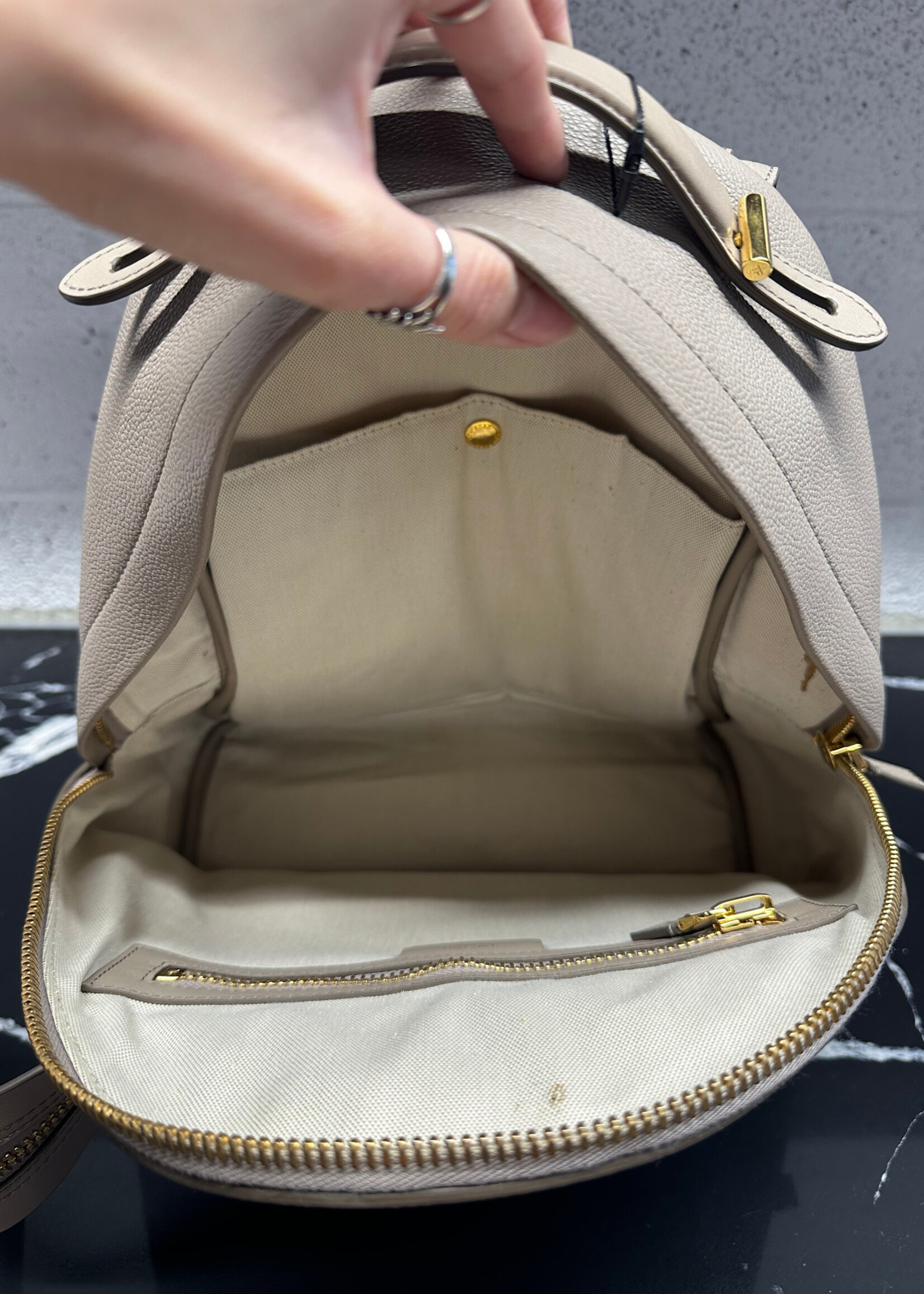 Tom Ford Taupe Leather Zipper Backpack